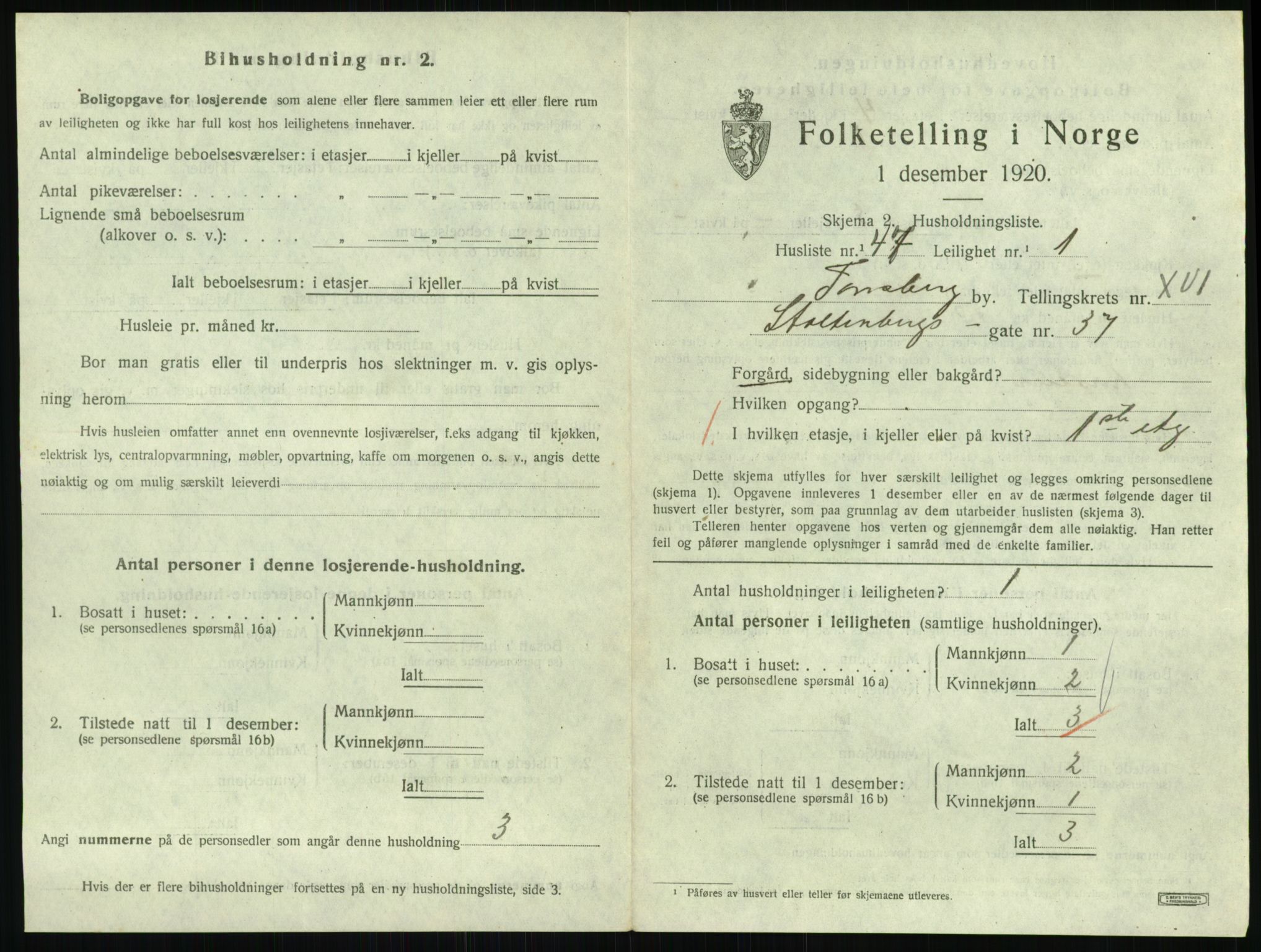 SAKO, 1920 census for Tønsberg, 1920, p. 6565