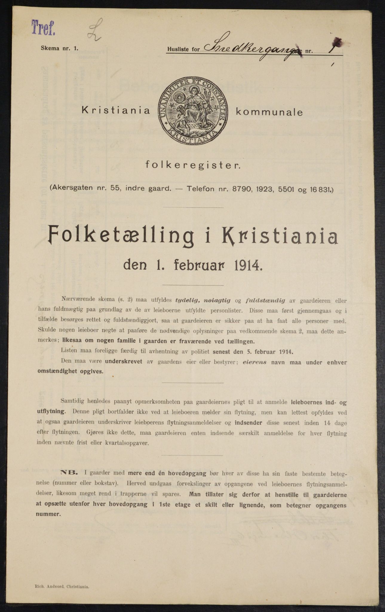 OBA, Municipal Census 1914 for Kristiania, 1914, p. 97804