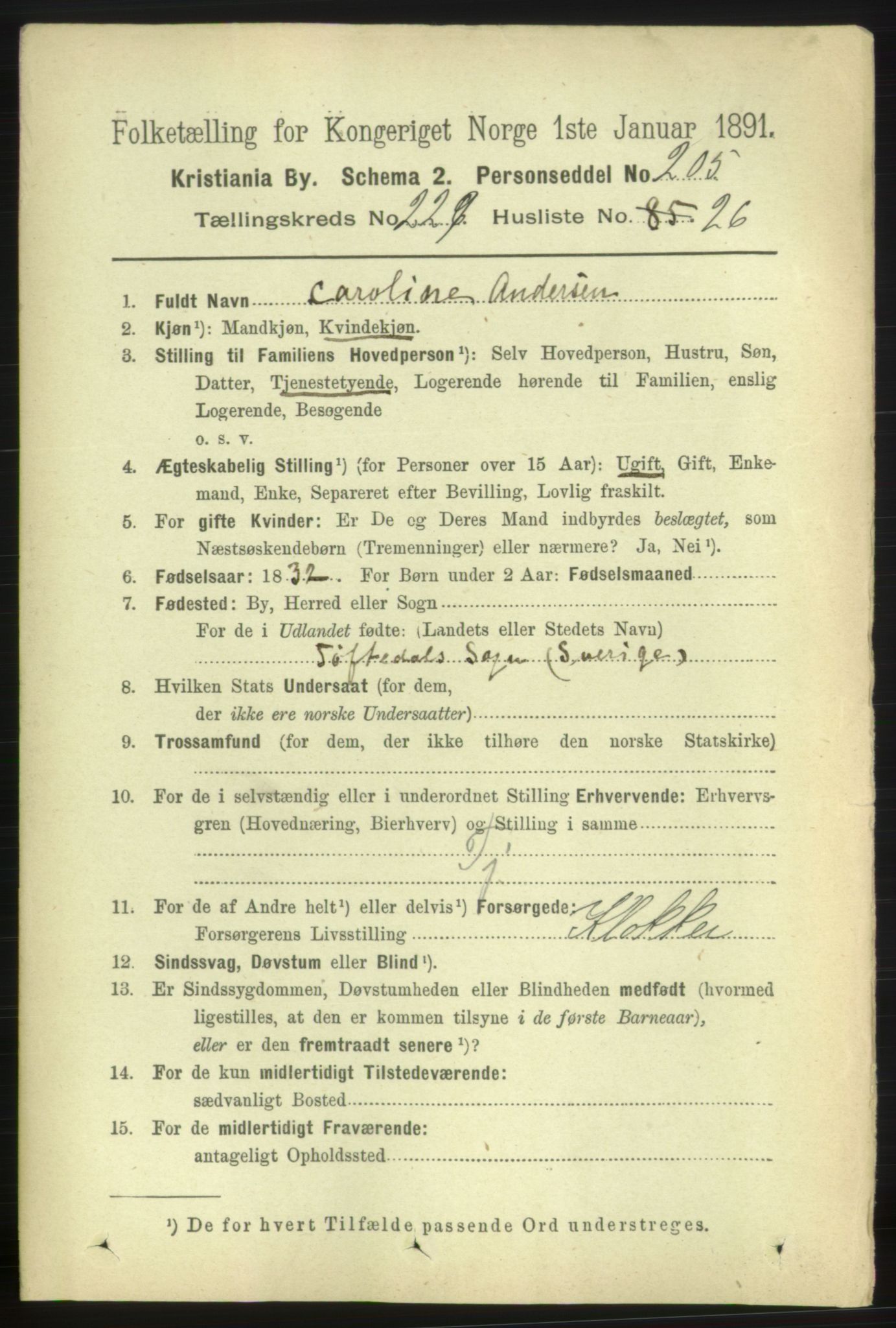 RA, 1891 census for 0301 Kristiania, 1891, p. 141355