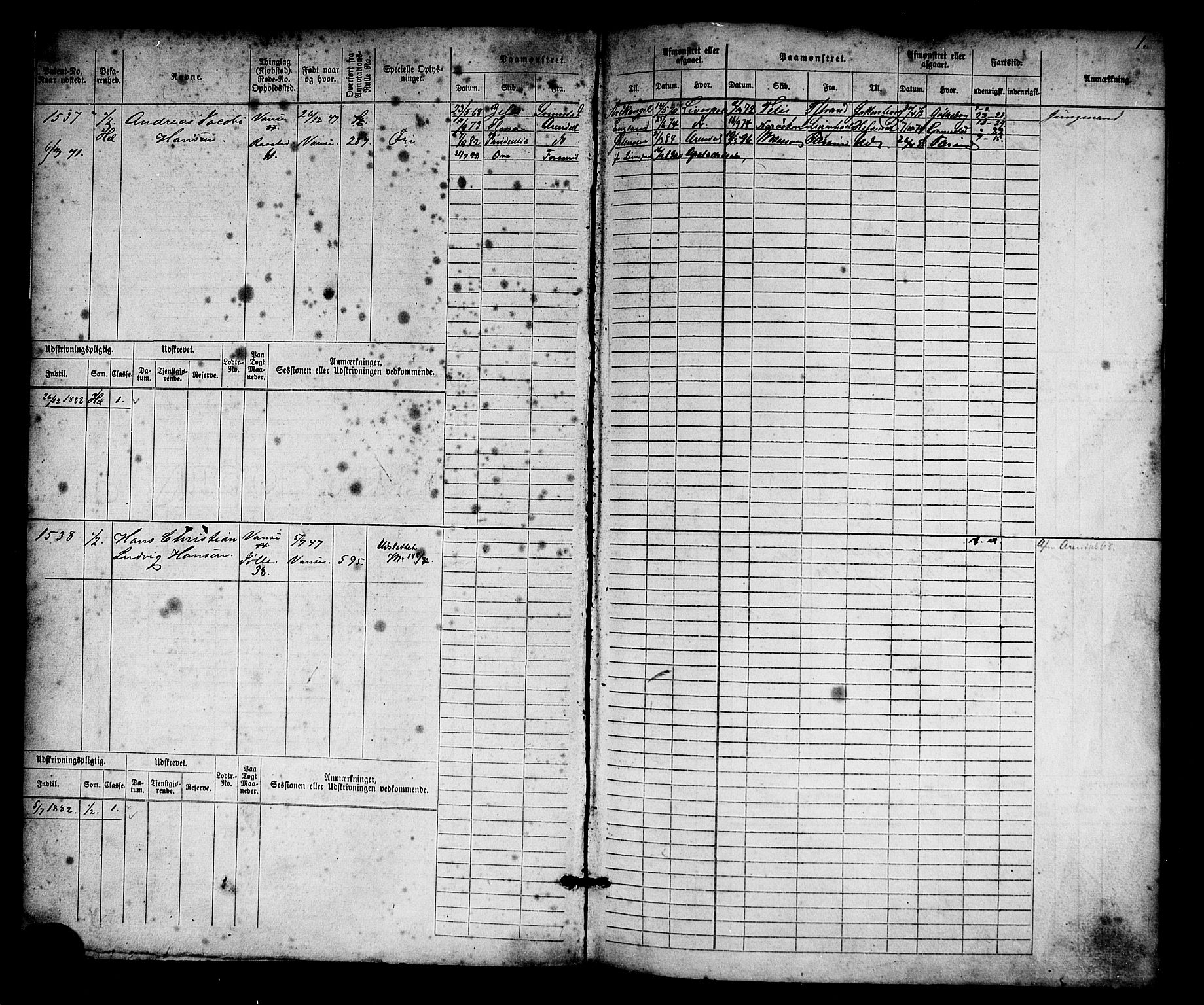 Farsund mønstringskrets, AV/SAK-2031-0017/F/Fb/L0017: Hovedrulle nr 1537-2300, Z-9, 1868-1904, p. 2