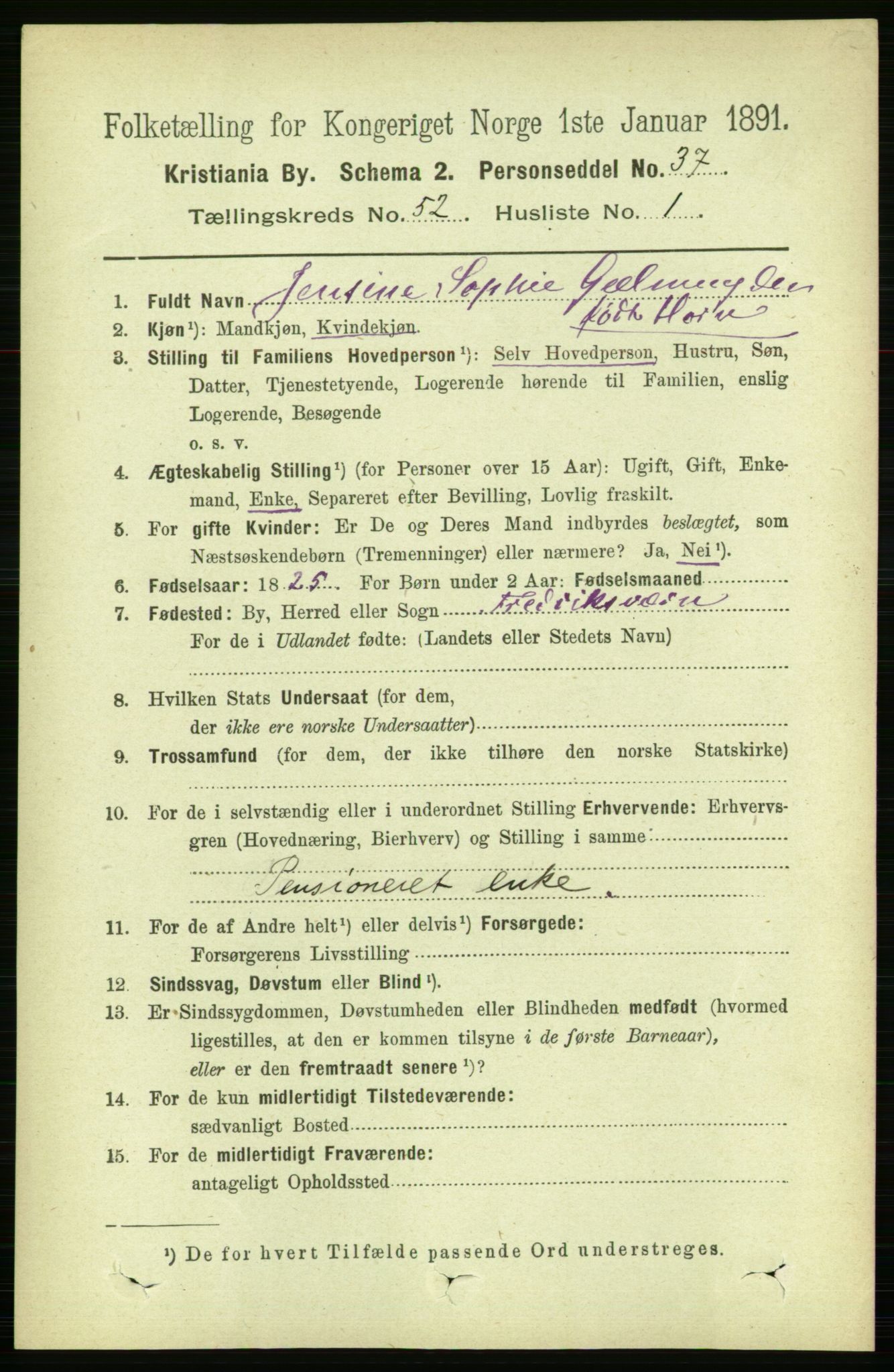 RA, 1891 census for 0301 Kristiania, 1891, p. 29600