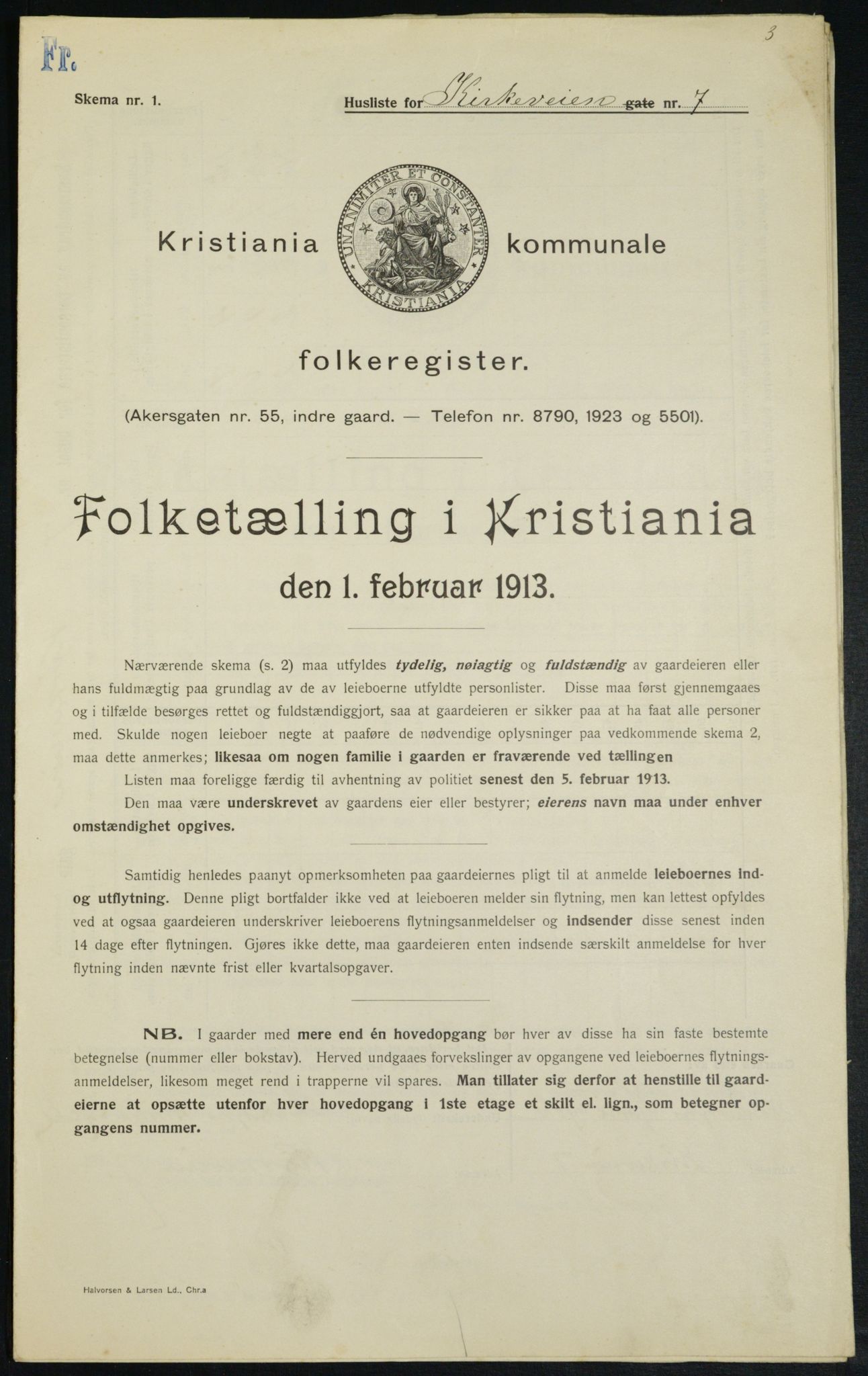 OBA, Municipal Census 1913 for Kristiania, 1913, p. 50623