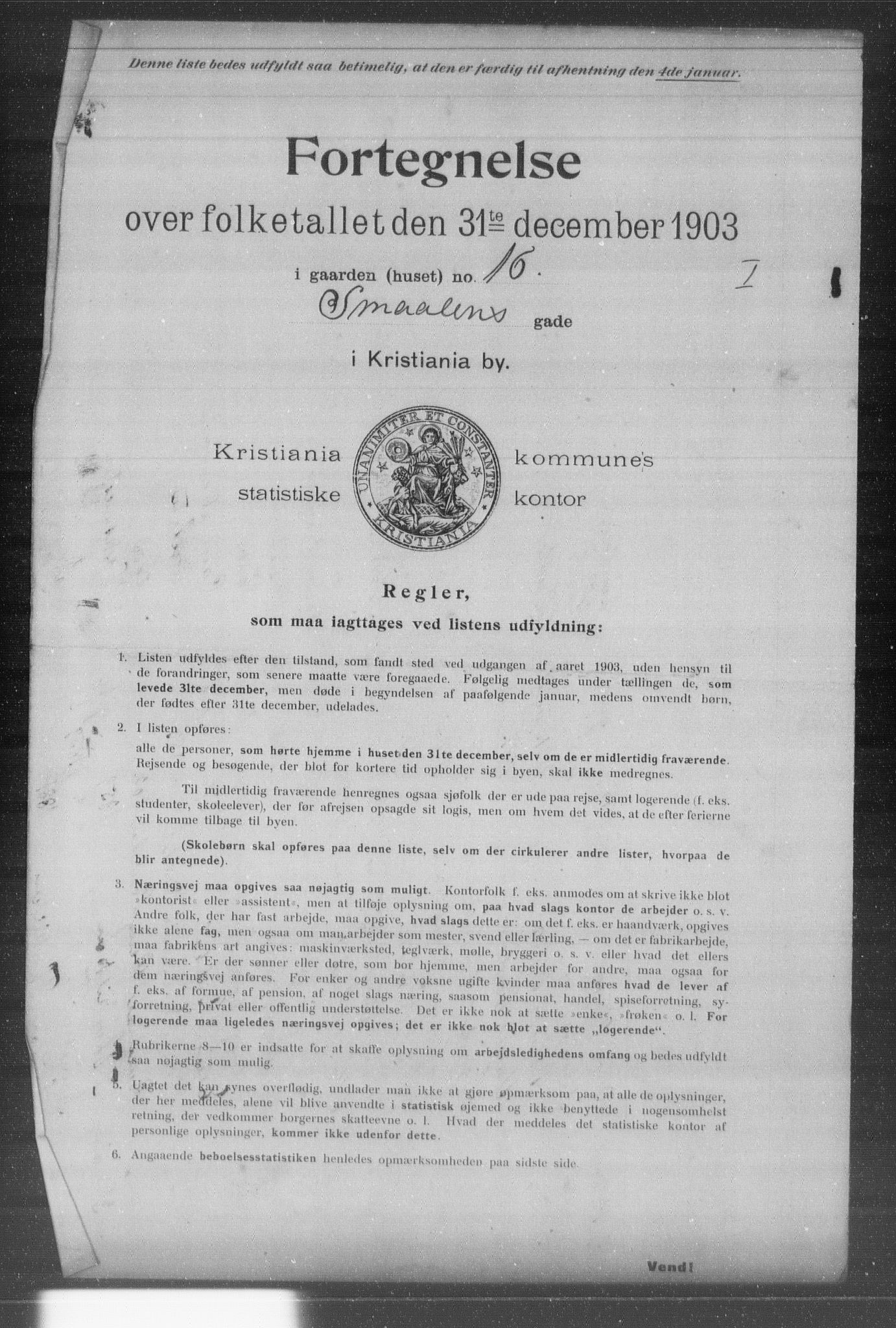 OBA, Municipal Census 1903 for Kristiania, 1903, p. 18763