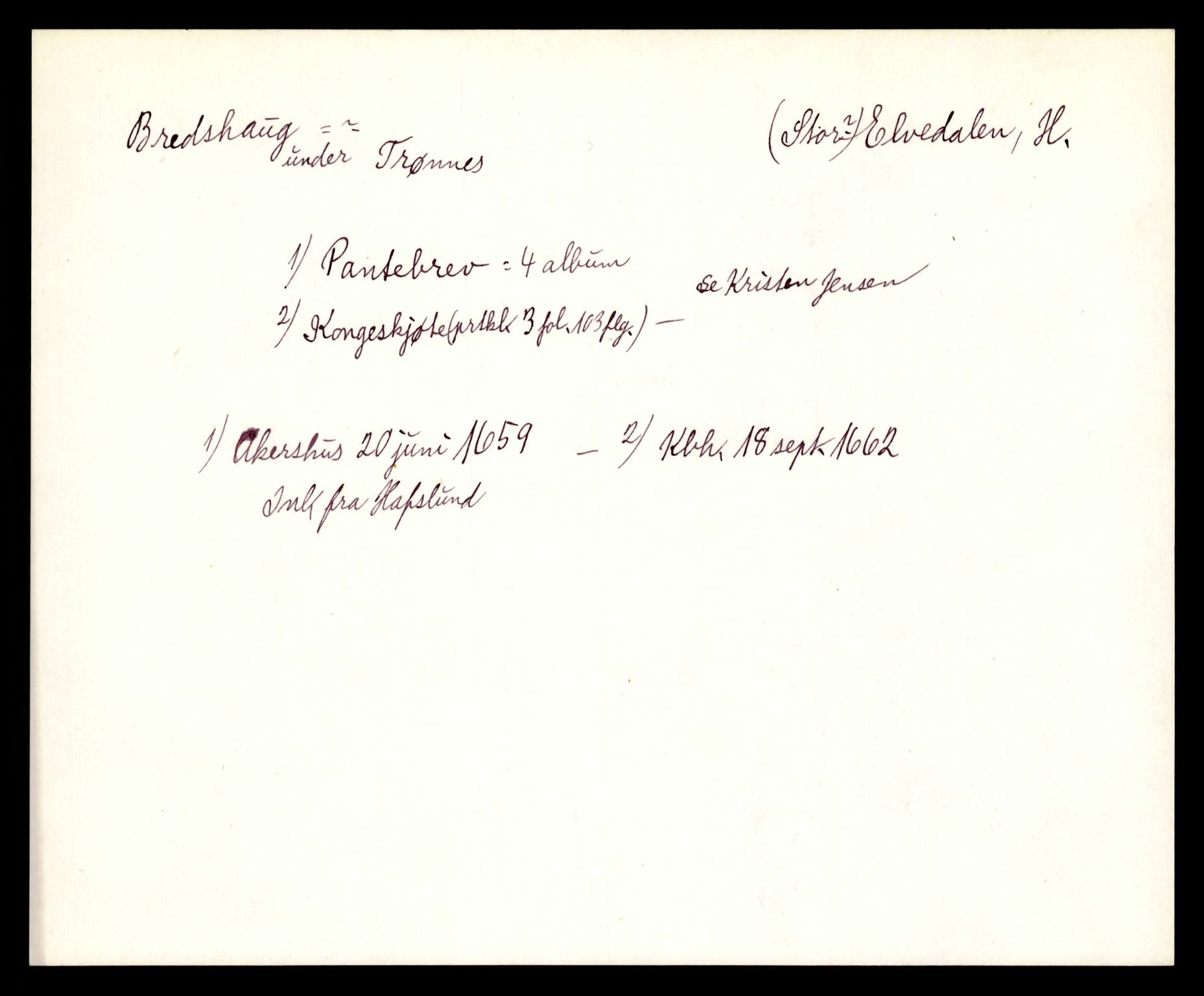 Riksarkivets diplomsamling, AV/RA-EA-5965/F35/F35e/L0008: Registreringssedler Hedmark 2, 1400-1700, p. 335