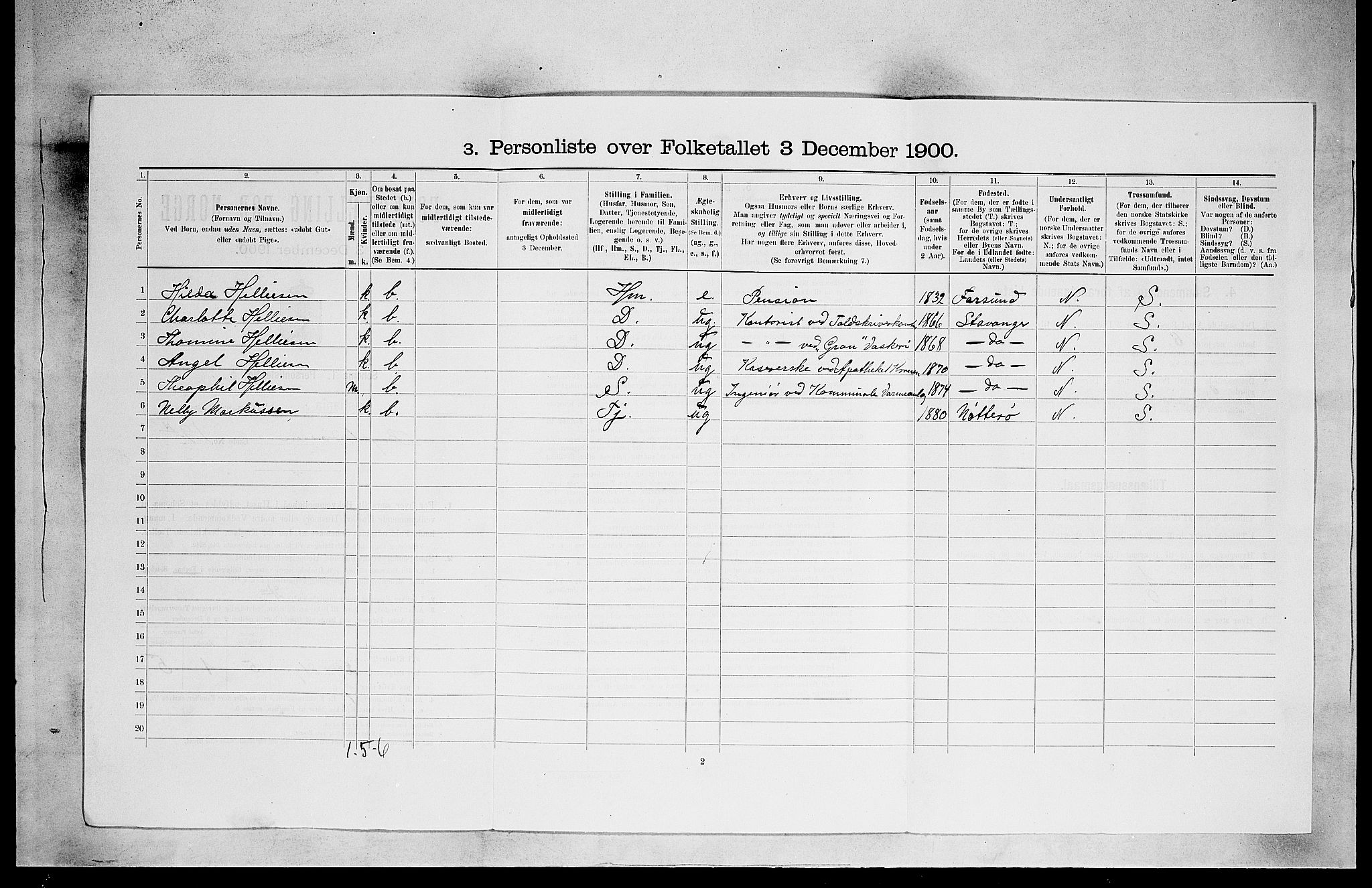 SAO, 1900 census for Kristiania, 1900, p. 6348