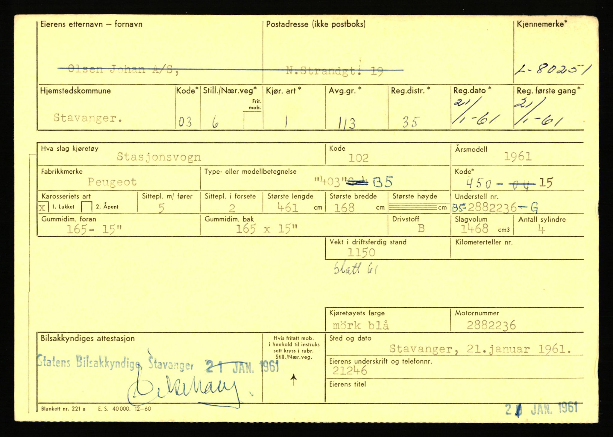 Stavanger trafikkstasjon, AV/SAST-A-101942/0/F/L0070: L-78800 - L-80499, 1930-1971, p. 2138