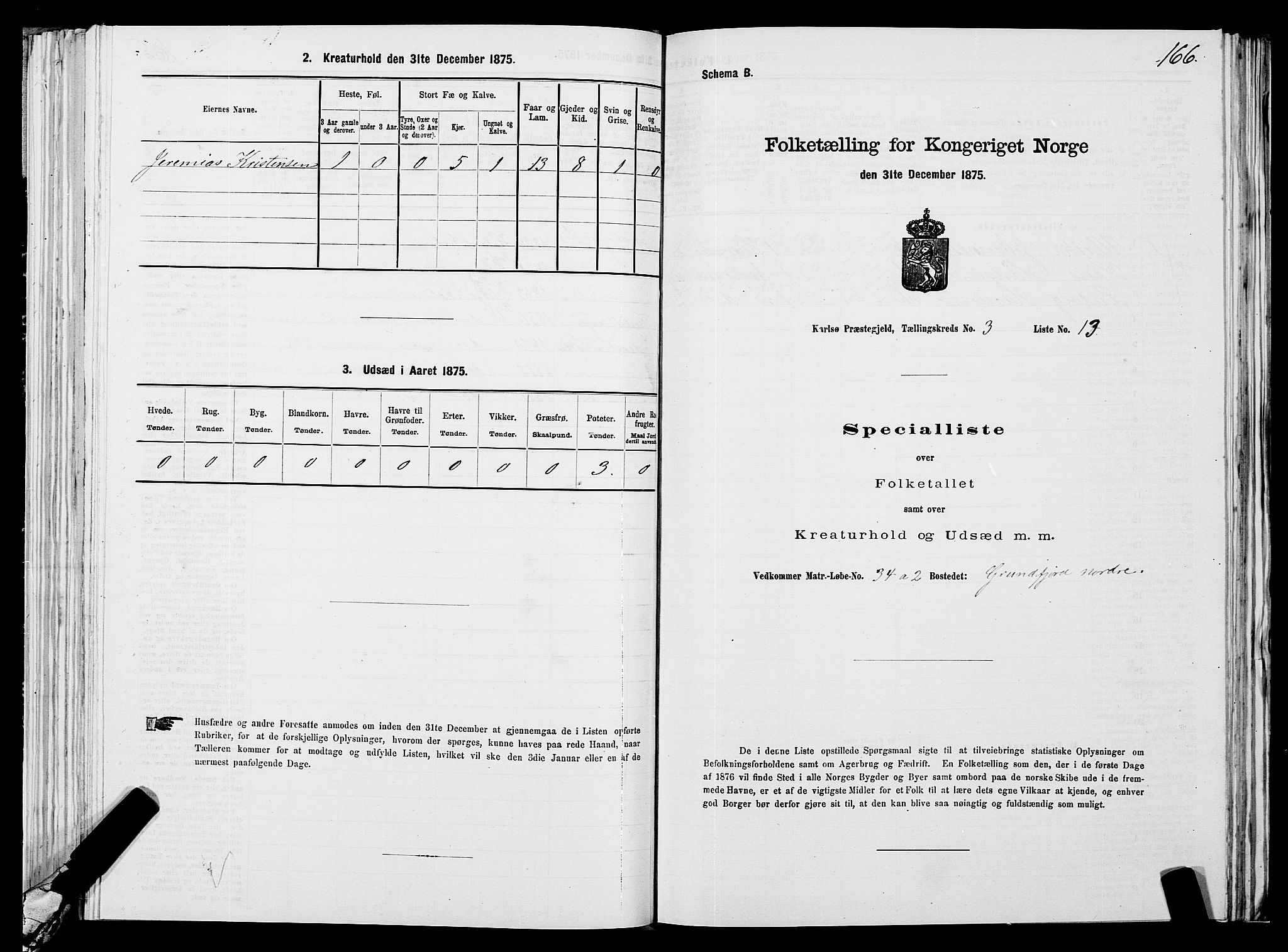 SATØ, 1875 census for 1936P Karlsøy, 1875, p. 2166