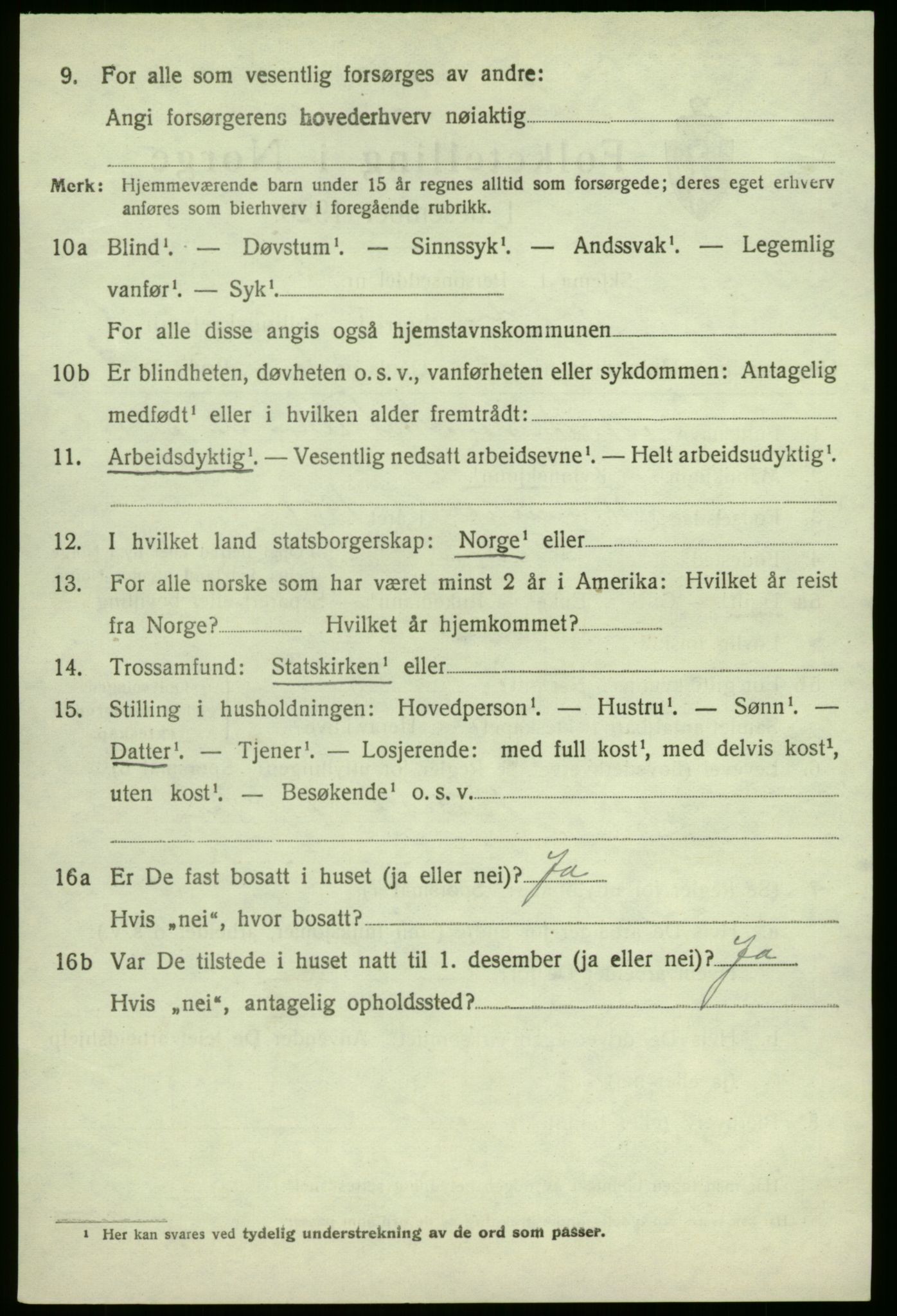 SAB, 1920 census for Førde, 1920, p. 1409