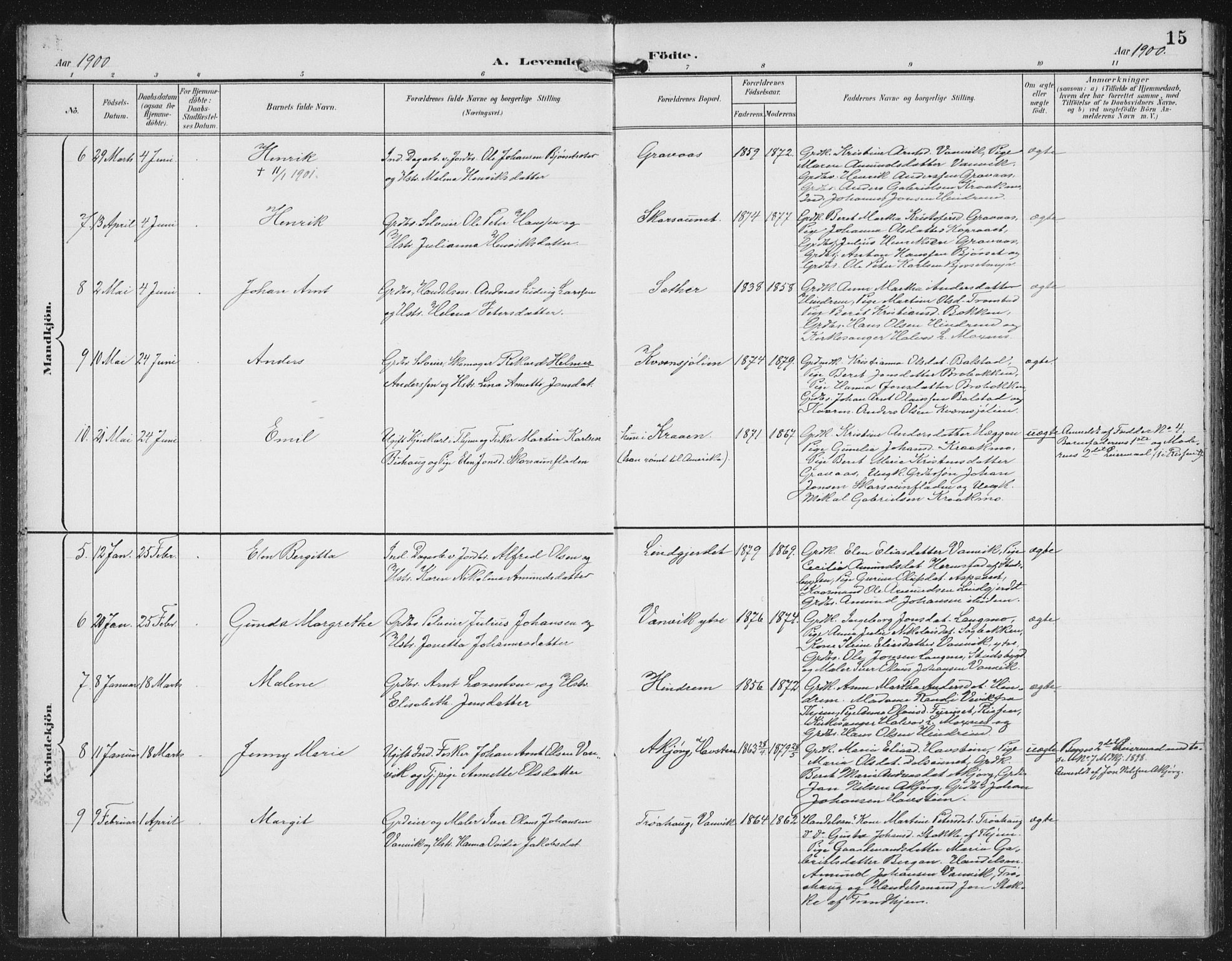 Ministerialprotokoller, klokkerbøker og fødselsregistre - Nord-Trøndelag, SAT/A-1458/702/L0024: Parish register (official) no. 702A02, 1898-1914, p. 15