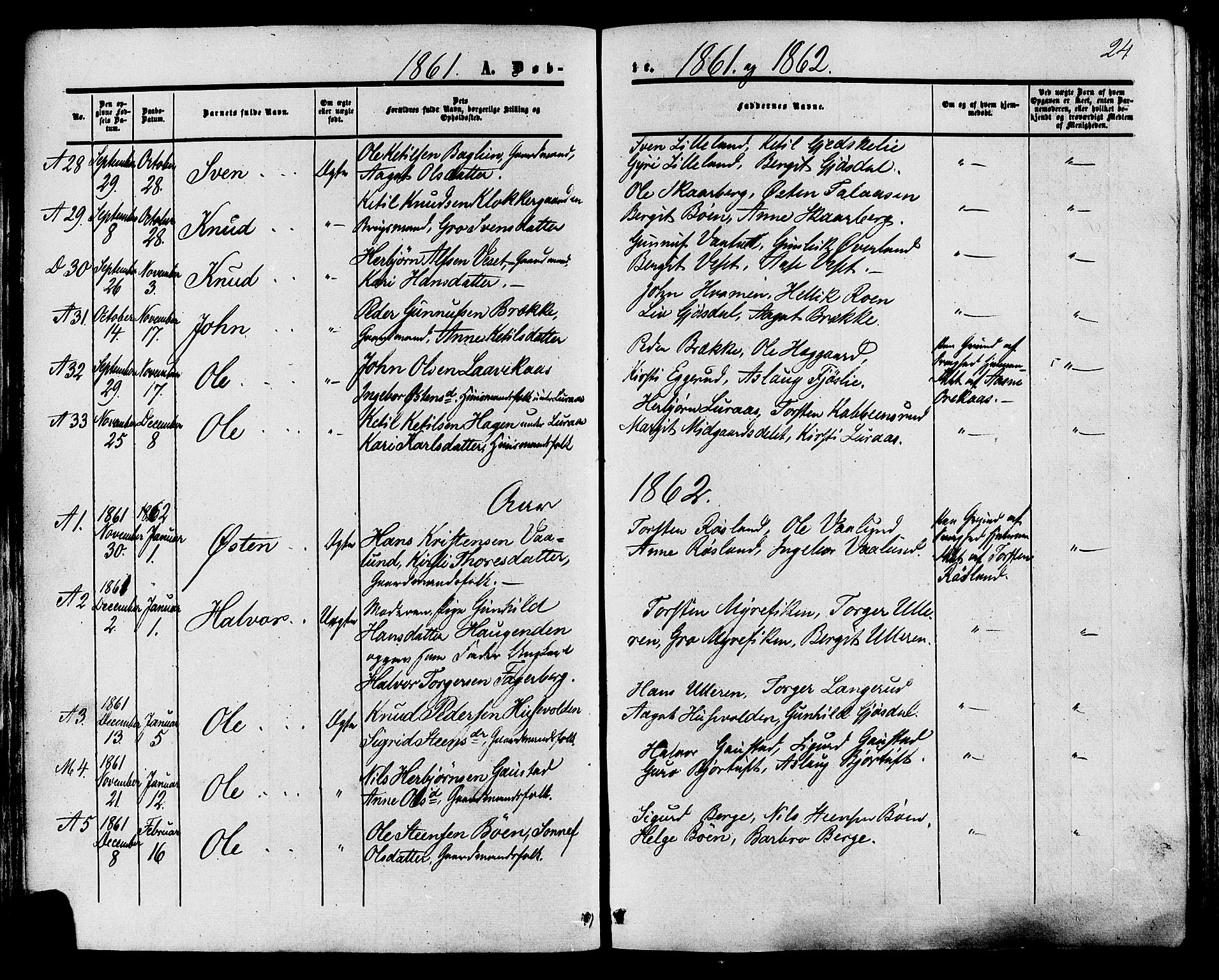 Tinn kirkebøker, SAKO/A-308/F/Fa/L0006: Parish register (official) no. I 6, 1857-1878, p. 24