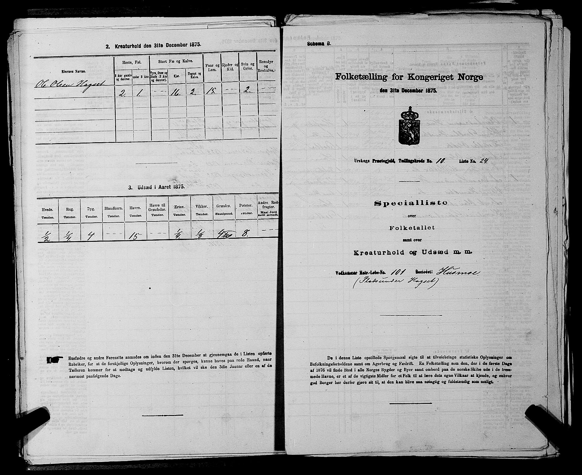 RA, 1875 census for 0224P Aurskog, 1875, p. 1053