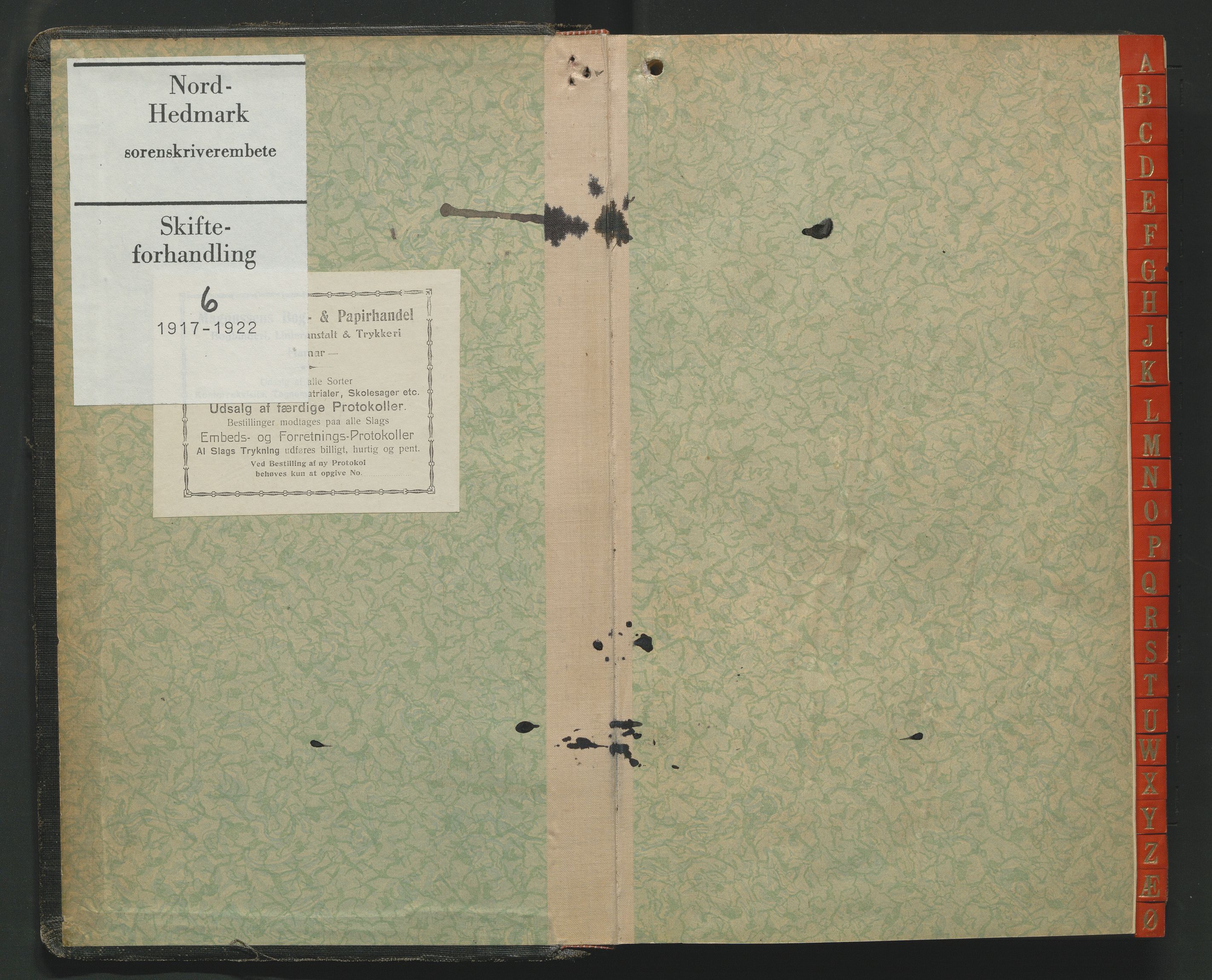 Nord-Hedmark sorenskriveri, AV/SAH-TING-012/J/Jc/Jca/L0006: Skifteforhandlingsprotokoll, 1917-1922