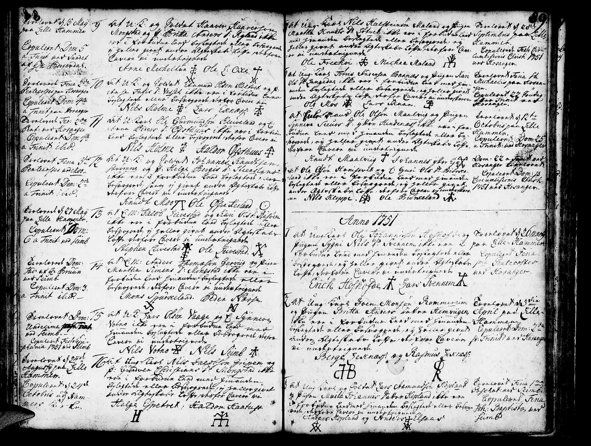 Hosanger sokneprestembete, SAB/A-75801/H/Haa: Parish register (official) no. A 1 /1, 1750-1766, p. 89