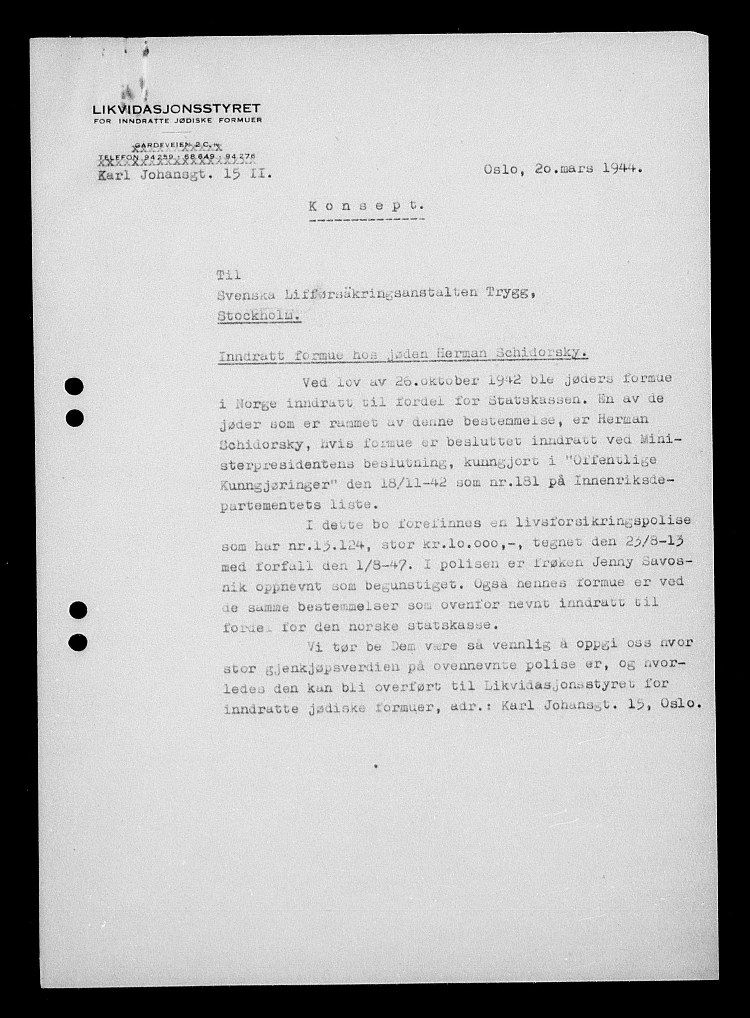 Justisdepartementet, Tilbakeføringskontoret for inndratte formuer, AV/RA-S-1564/H/Hc/Hca/L0908: --, 1945-1947, p. 204