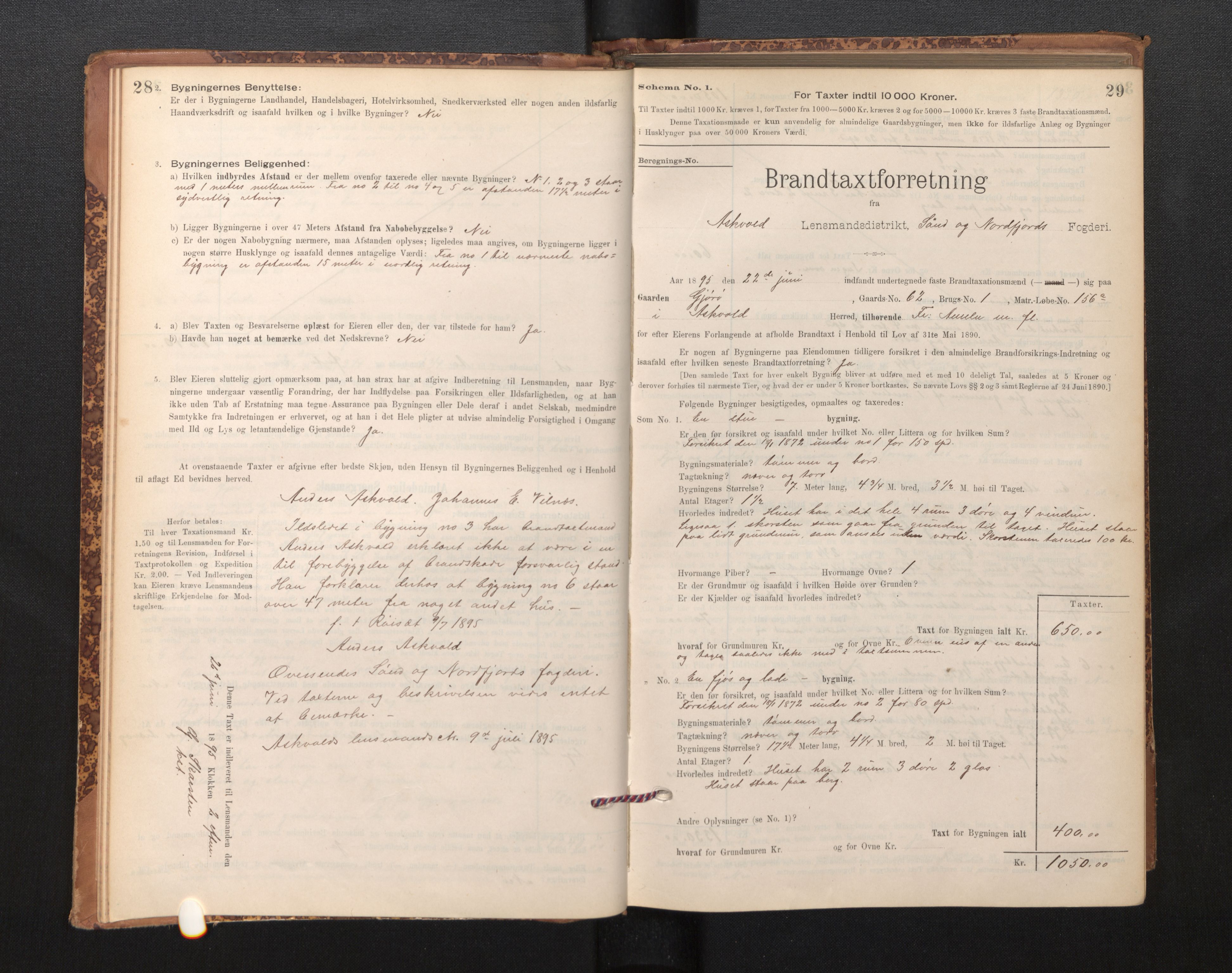 Lensmannen i Askvoll, AV/SAB-A-26301/0012/L0004: Branntakstprotokoll, skjematakst og liste over branntakstmenn, 1895-1932, p. 28-29