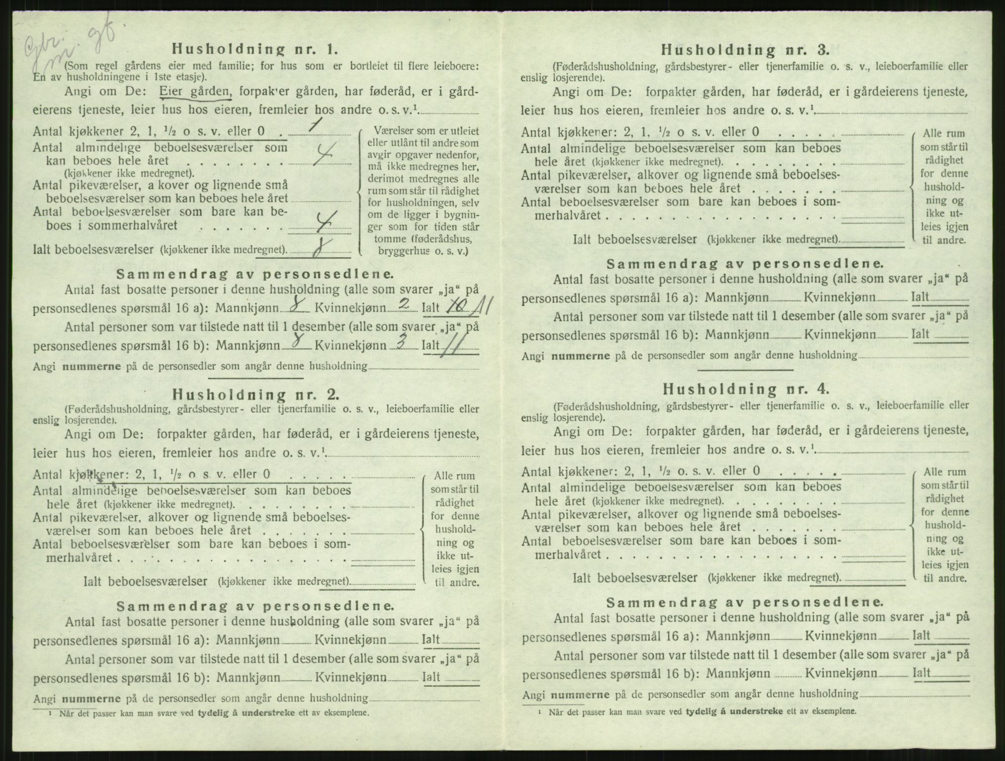 SAT, 1920 census for Aure, 1920, p. 175