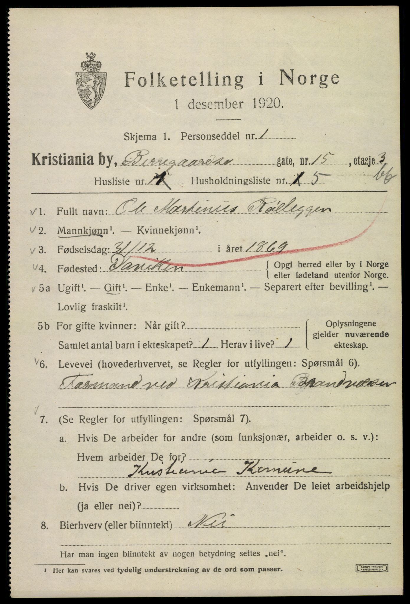 SAO, 1920 census for Kristiania, 1920, p. 159807