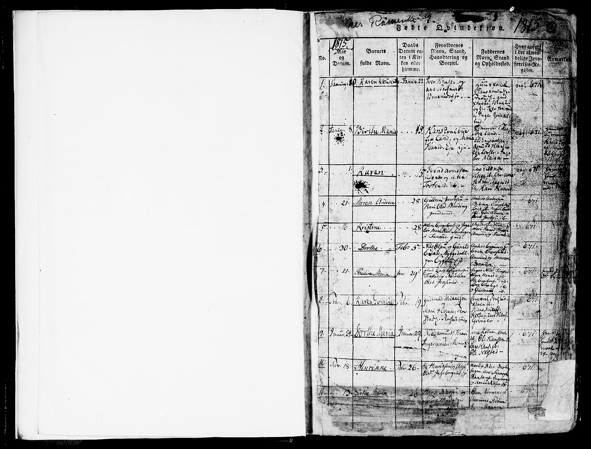 Nes prestekontor Kirkebøker, SAO/A-10410/F/Fa/L0005: Parish register (official) no. I 5, 1815-1835, p. 0-1