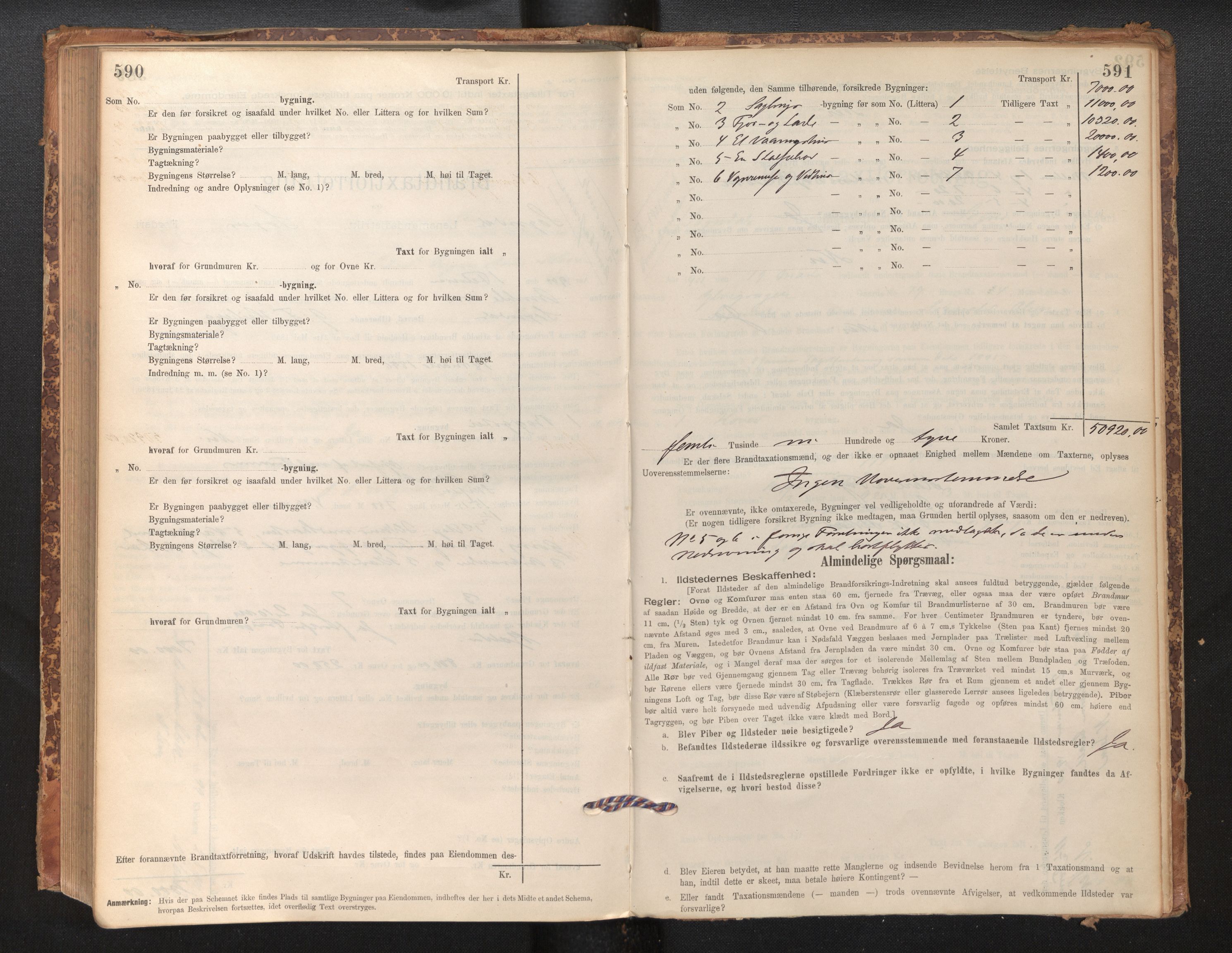 Lensmannen i Sogndal, AV/SAB-A-29901/0012/L0008: Branntakstprotokoll, skjematakst, 1895-1906, p. 590-591