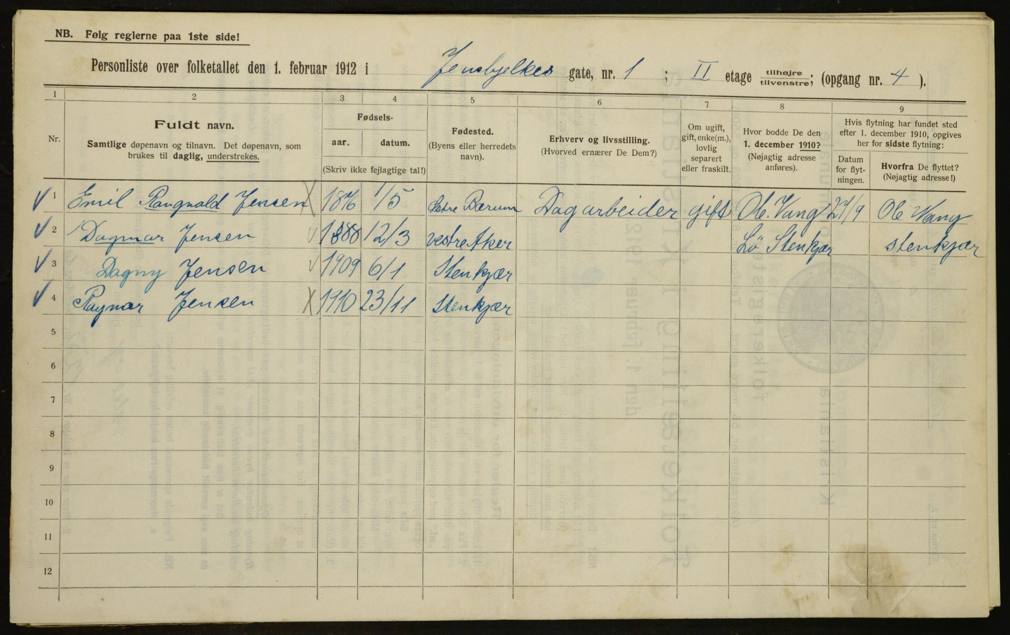 OBA, Municipal Census 1912 for Kristiania, 1912, p. 45771