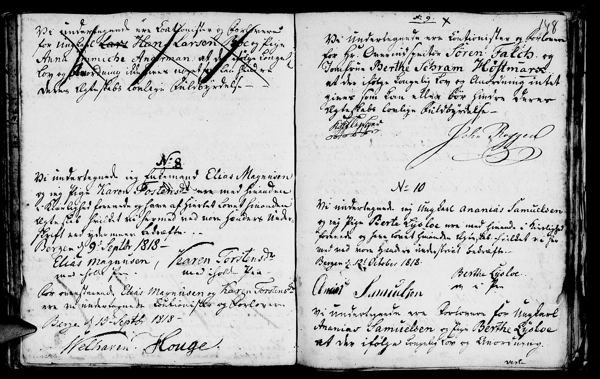 St. Jørgens hospital og Årstad sokneprestembete, AV/SAB-A-99934: Parish register (official) no. A 1, 1743-1823, p. 148