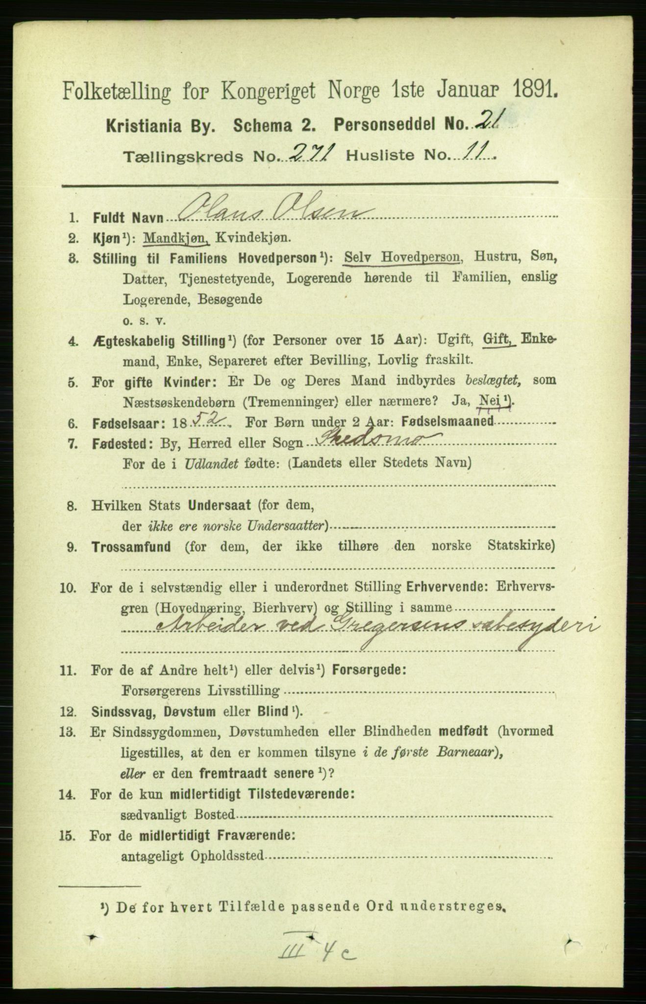 RA, 1891 census for 0301 Kristiania, 1891, p. 164887