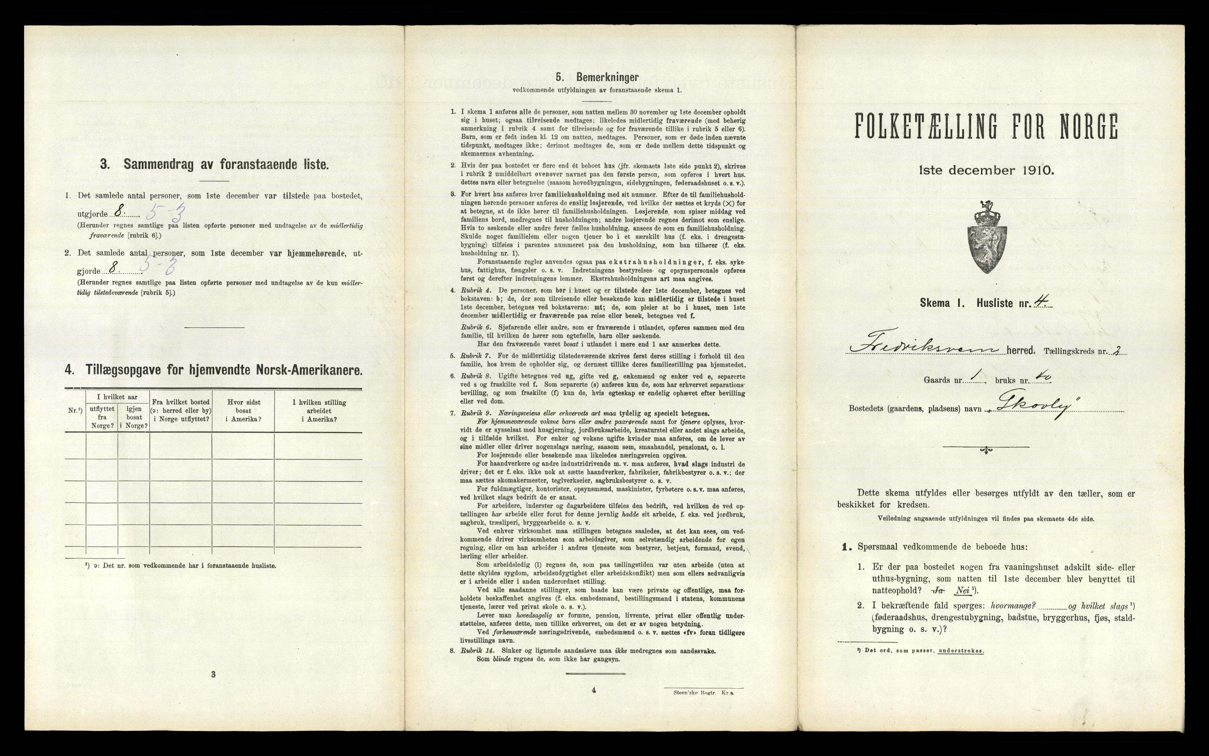 RA, 1910 census for Fredriksvern, 1910, p. 144