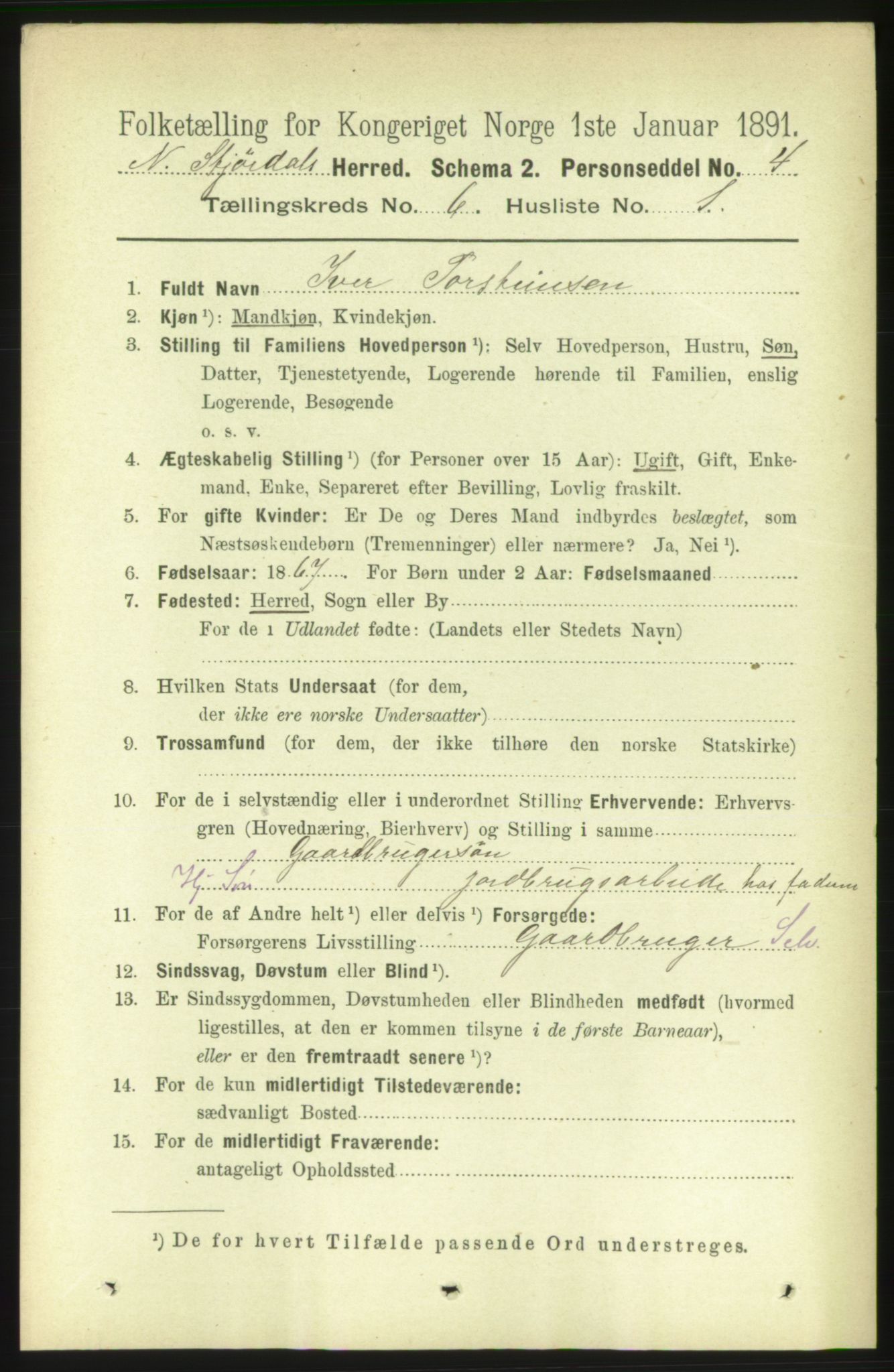 RA, 1891 census for 1714 Nedre Stjørdal, 1891, p. 2584