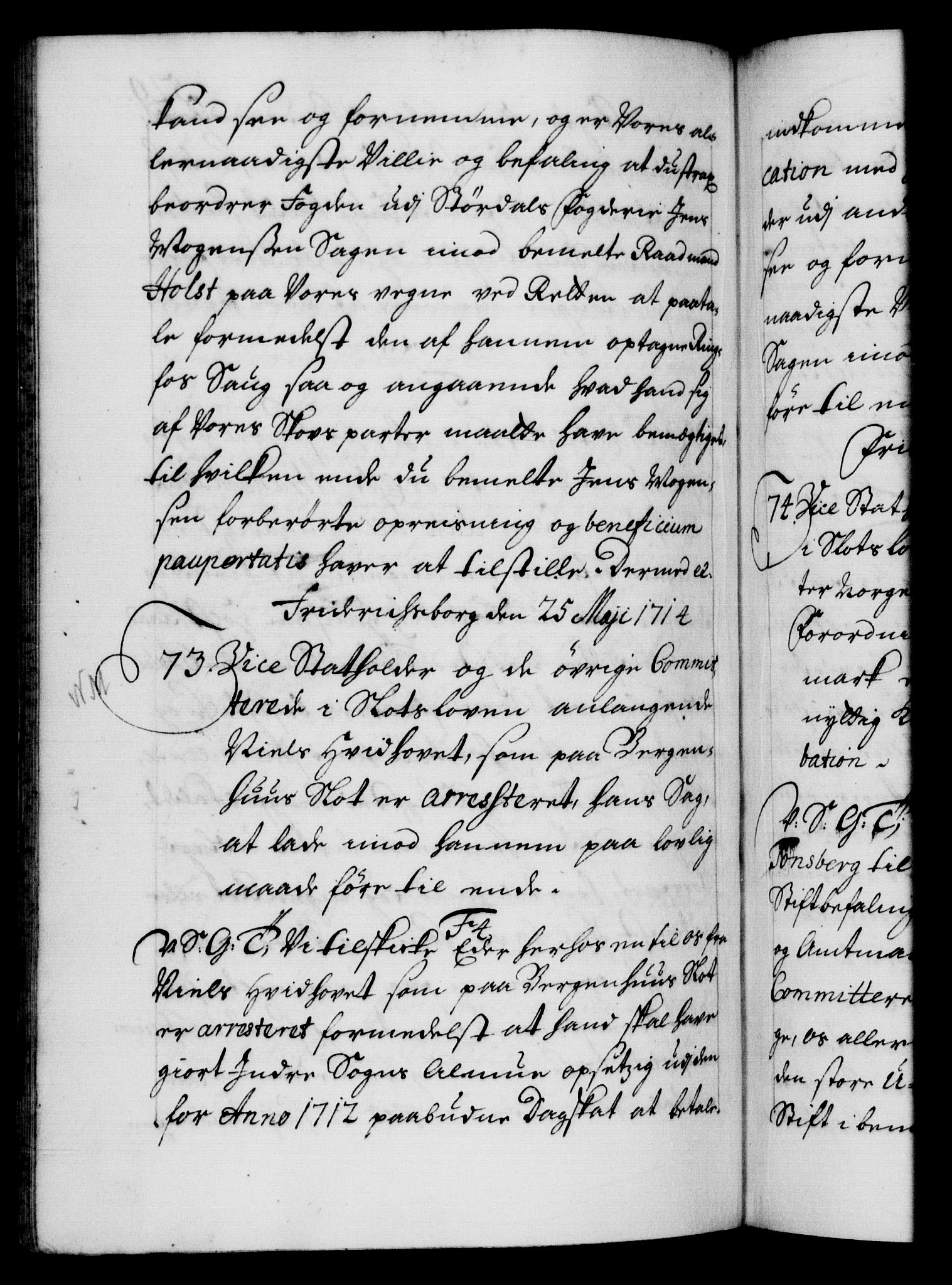 Danske Kanselli 1572-1799, AV/RA-EA-3023/F/Fc/Fca/Fcab/L0019: Norske tegnelser, 1710-1714, p. 529b