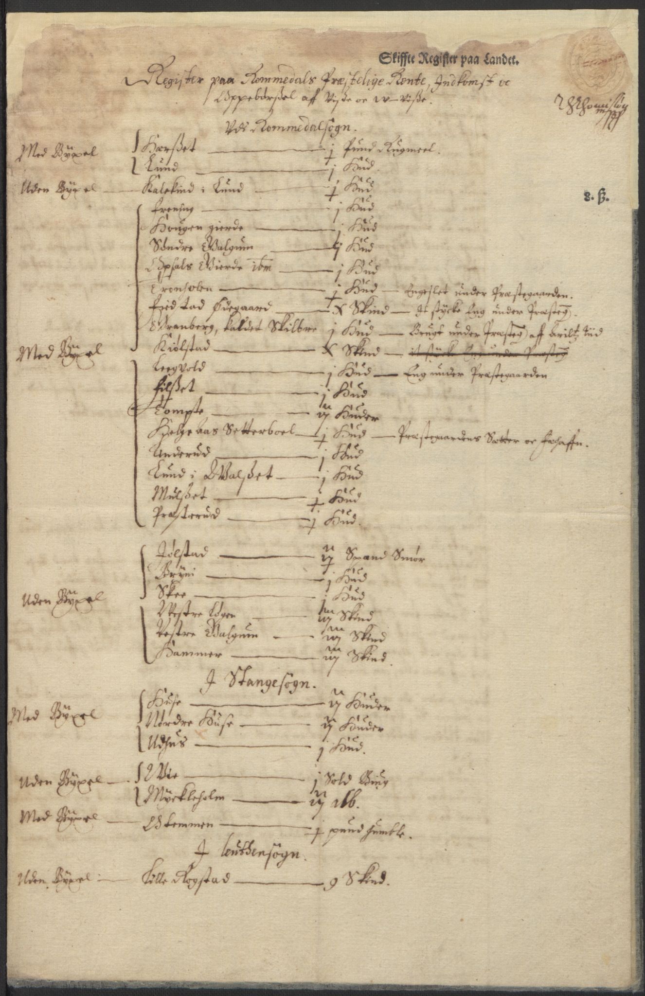 Rentekammeret inntil 1814, Realistisk ordnet avdeling, AV/RA-EA-4070/L/L0010/0005: Oppland lagdømme: / Jordebøker for prestebolene, 1661