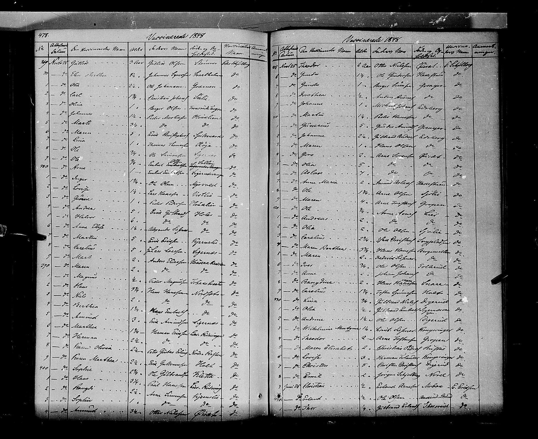 Vinger prestekontor, AV/SAH-PREST-024/H/Ha/Haa/L0009: Parish register (official) no. 9, 1847-1855, p. 478