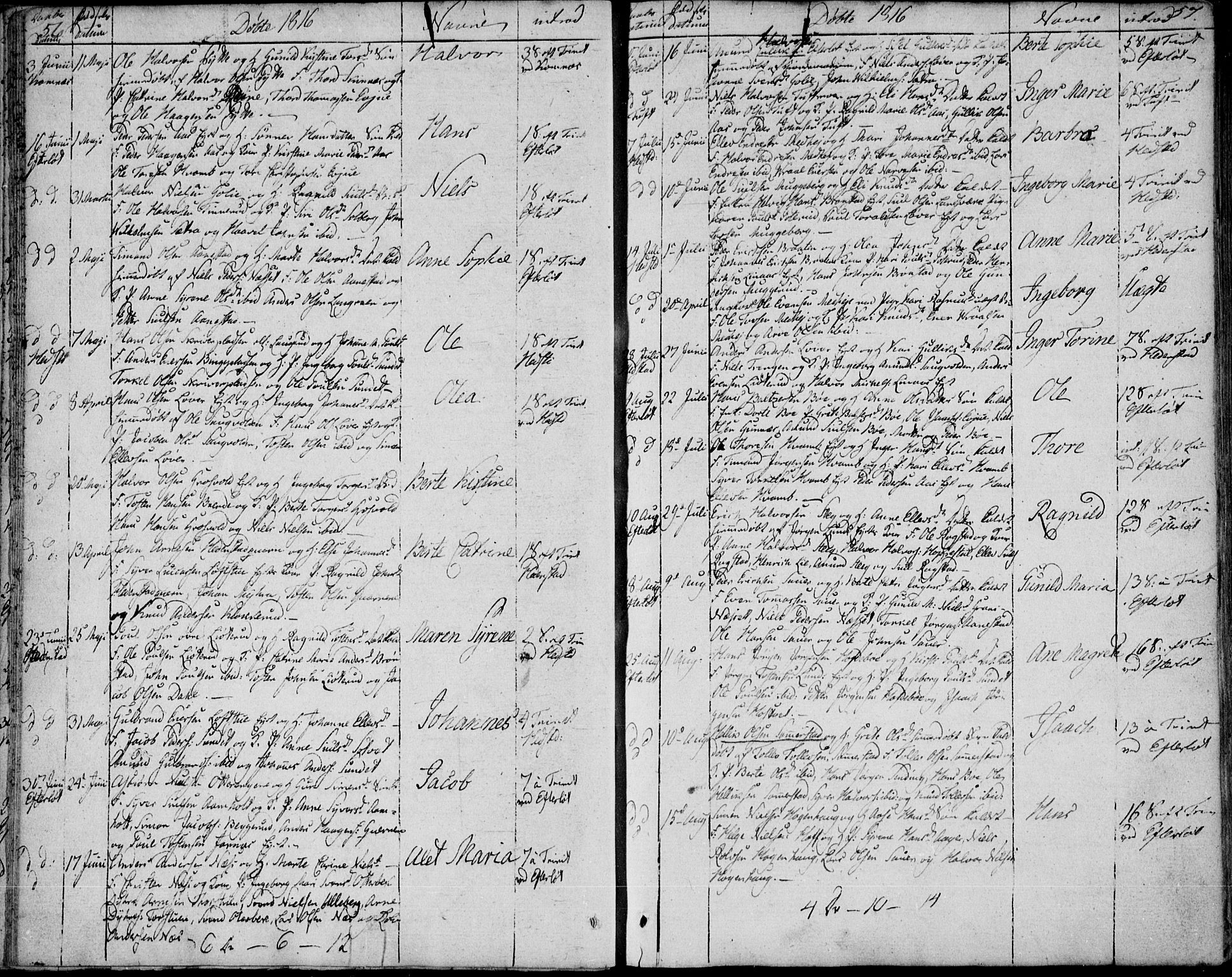 Sandsvær kirkebøker, AV/SAKO-A-244/F/Fa/L0003: Parish register (official) no. I 3, 1809-1817, p. 56-57