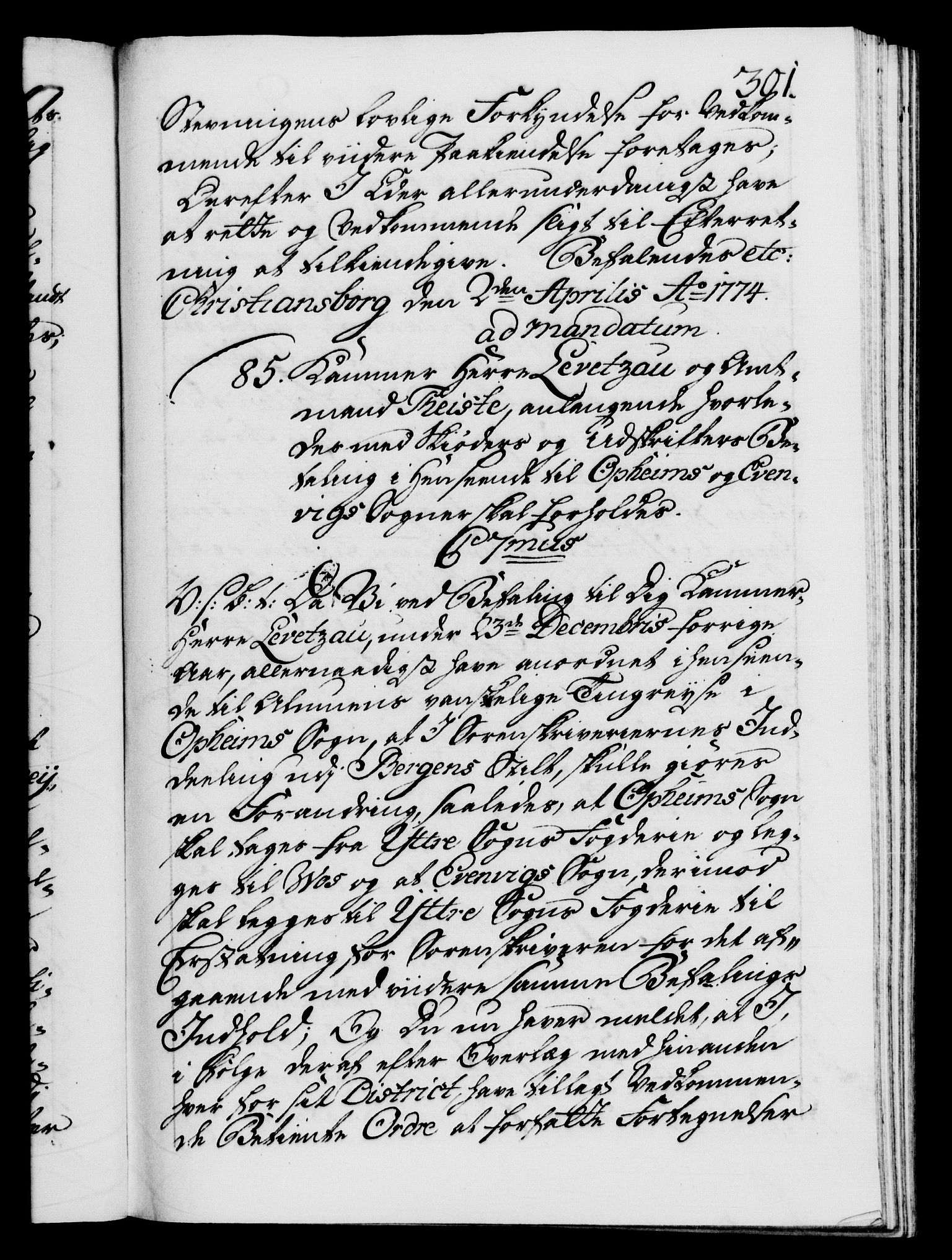 Danske Kanselli 1572-1799, AV/RA-EA-3023/F/Fc/Fca/Fcab/L0041: Norske tegnelser, 1773-1776, p. 301a