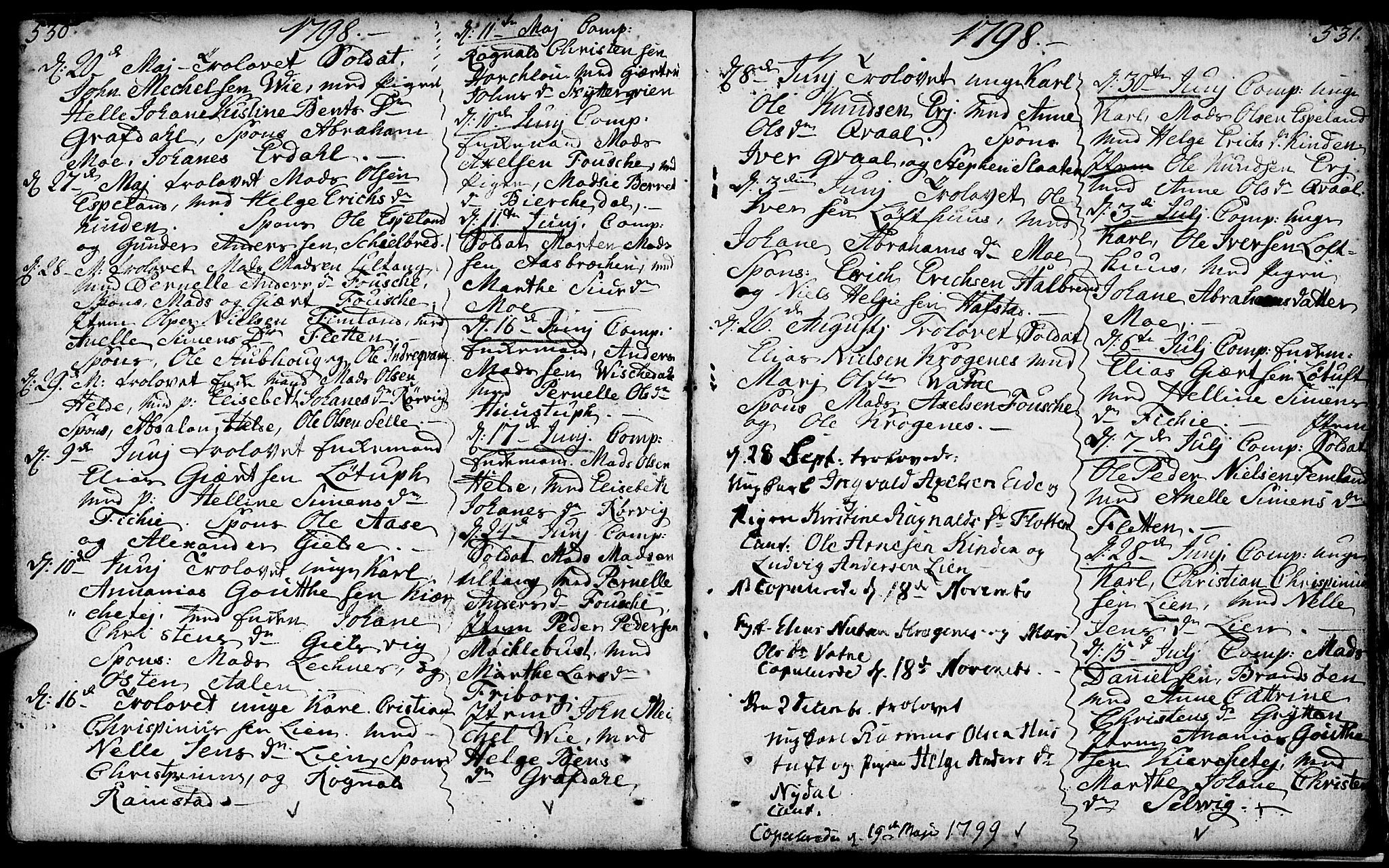 Førde sokneprestembete, SAB/A-79901/H/Haa/Haaa/L0004: Parish register (official) no. A 4, 1781-1803, p. 530-531