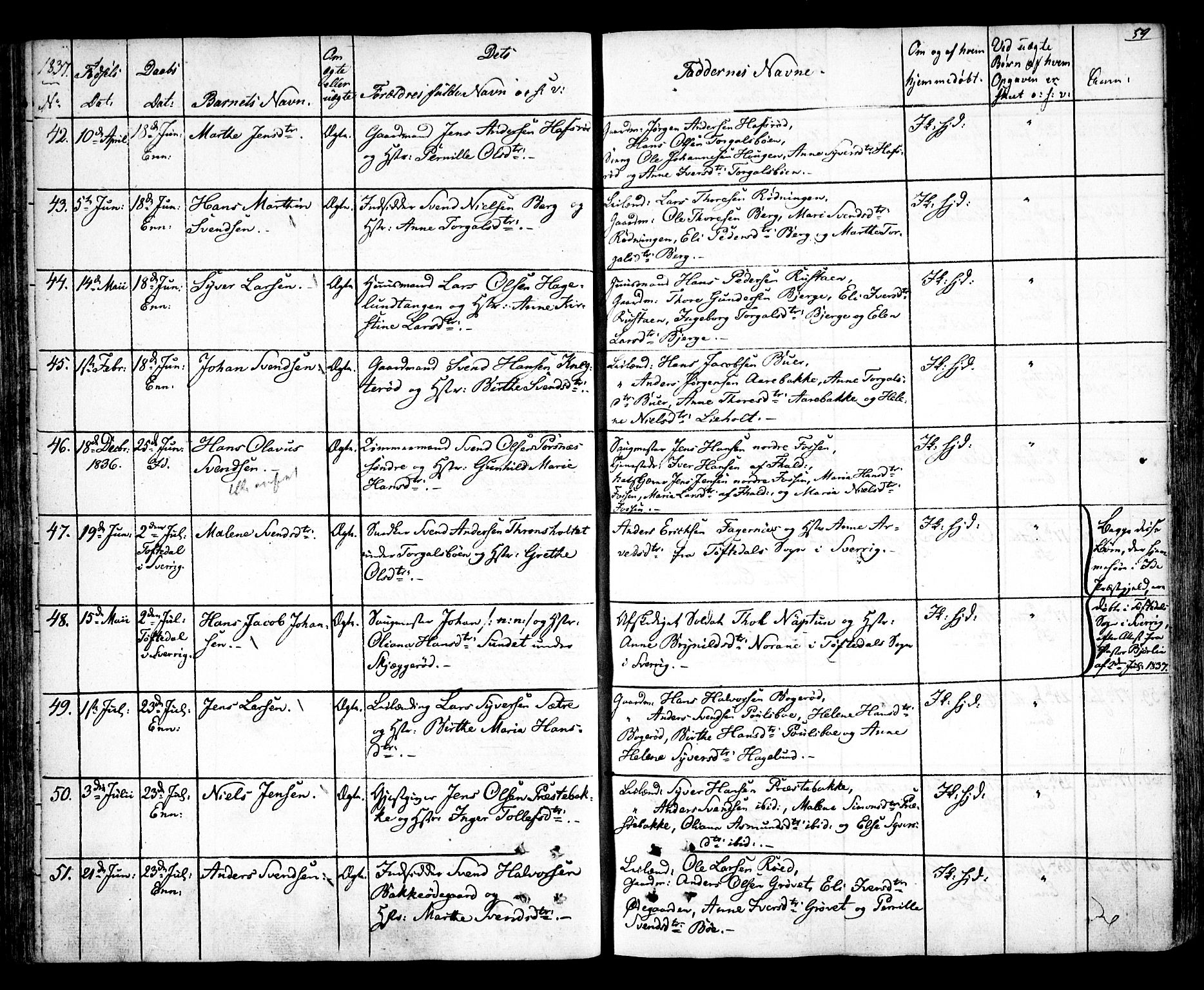 Idd prestekontor Kirkebøker, AV/SAO-A-10911/F/Fc/L0003: Parish register (official) no. III 3, 1832-1847, p. 59