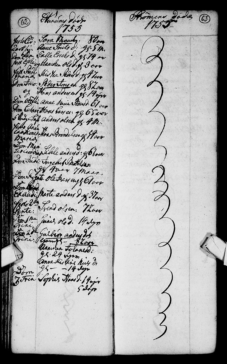 Hurum kirkebøker, SAKO/A-229/F/Fa/L0004: Parish register (official) no. 4, 1733-1757, p. 62-63