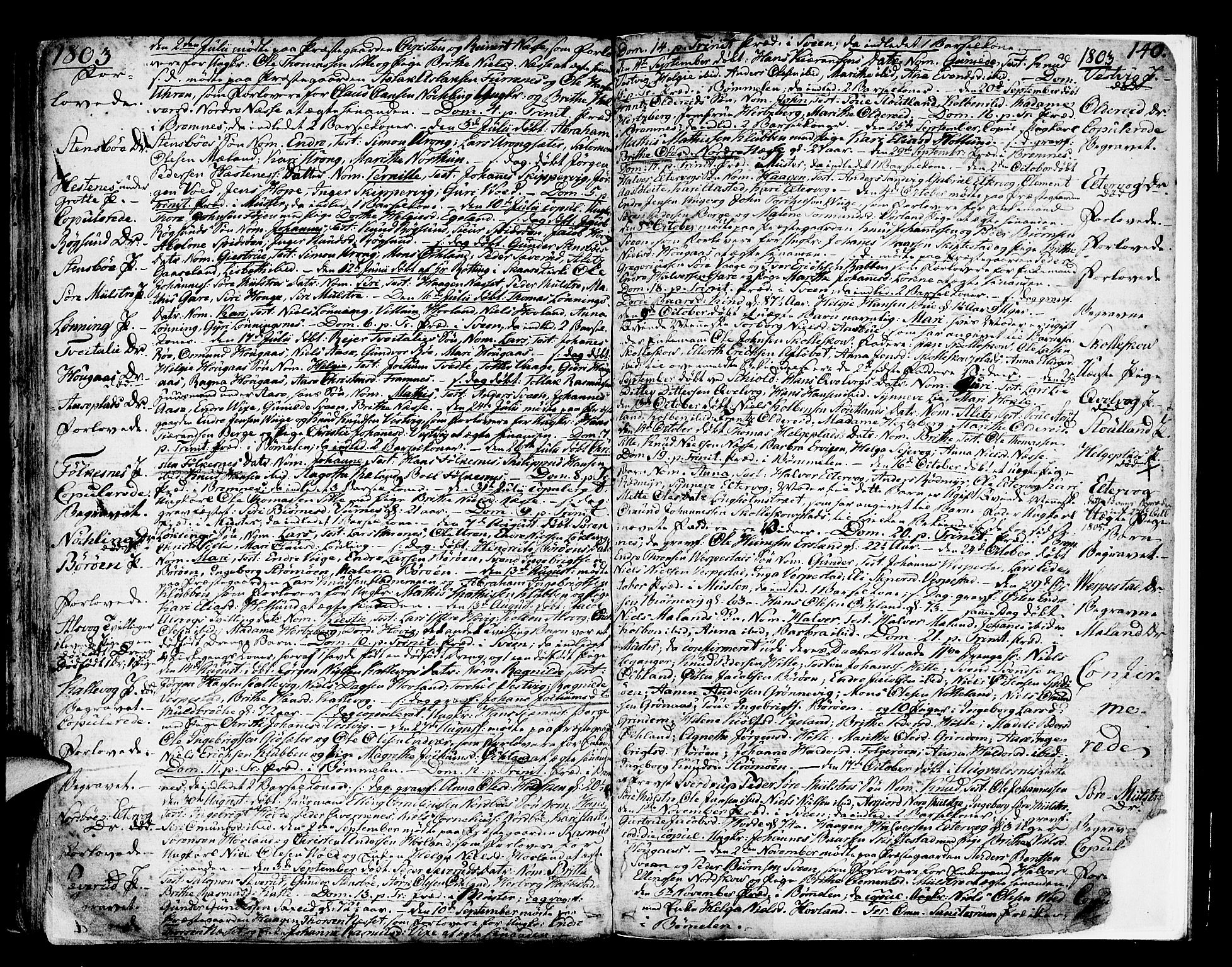 Finnås sokneprestembete, AV/SAB-A-99925/H/Ha/Haa/Haaa/L0003: Parish register (official) no. A 3, 1765-1803, p. 140