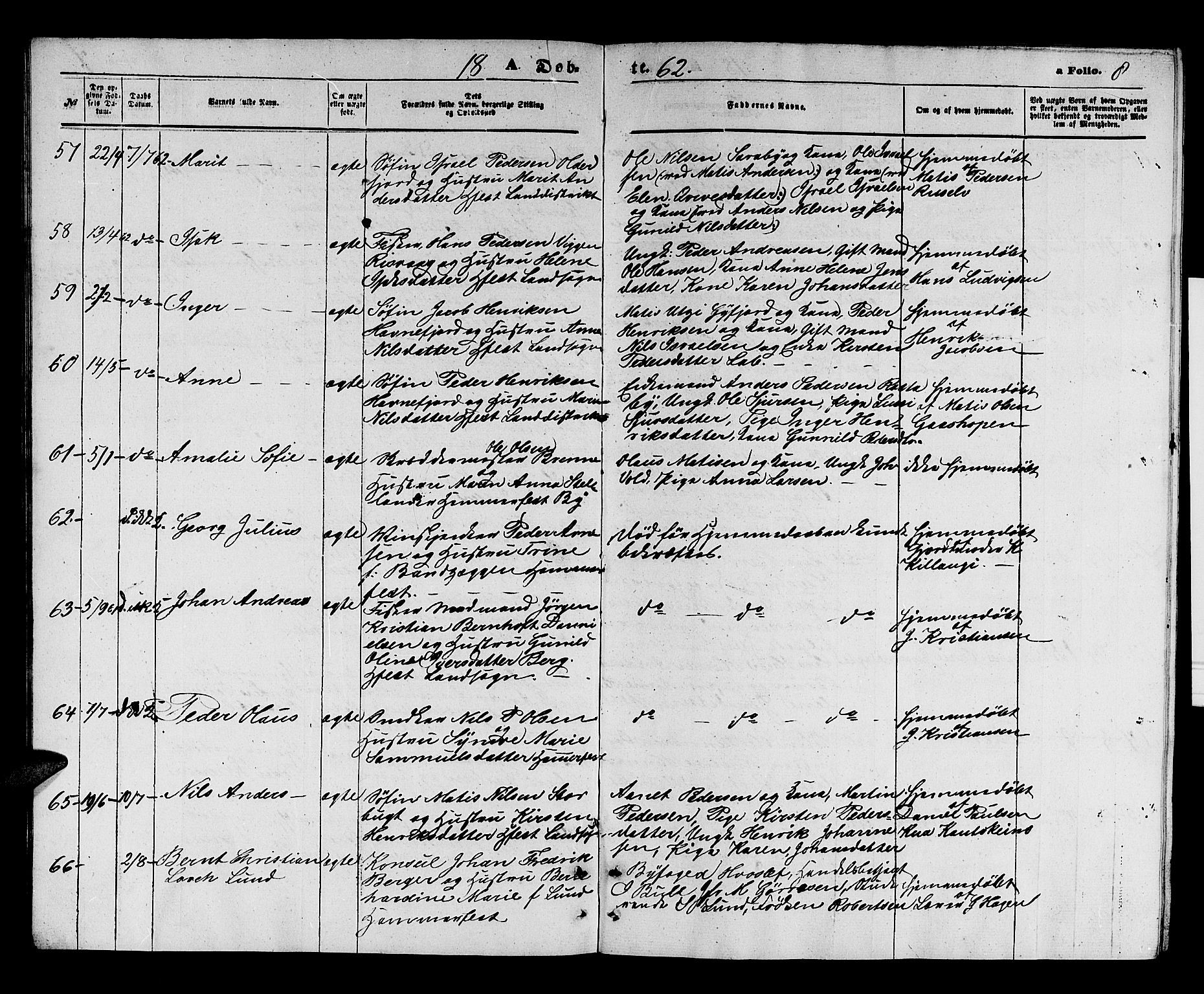 Hammerfest sokneprestkontor, AV/SATØ-S-1347/H/Hb/L0003.klokk: Parish register (copy) no. 3 /1, 1862-1868, p. 8