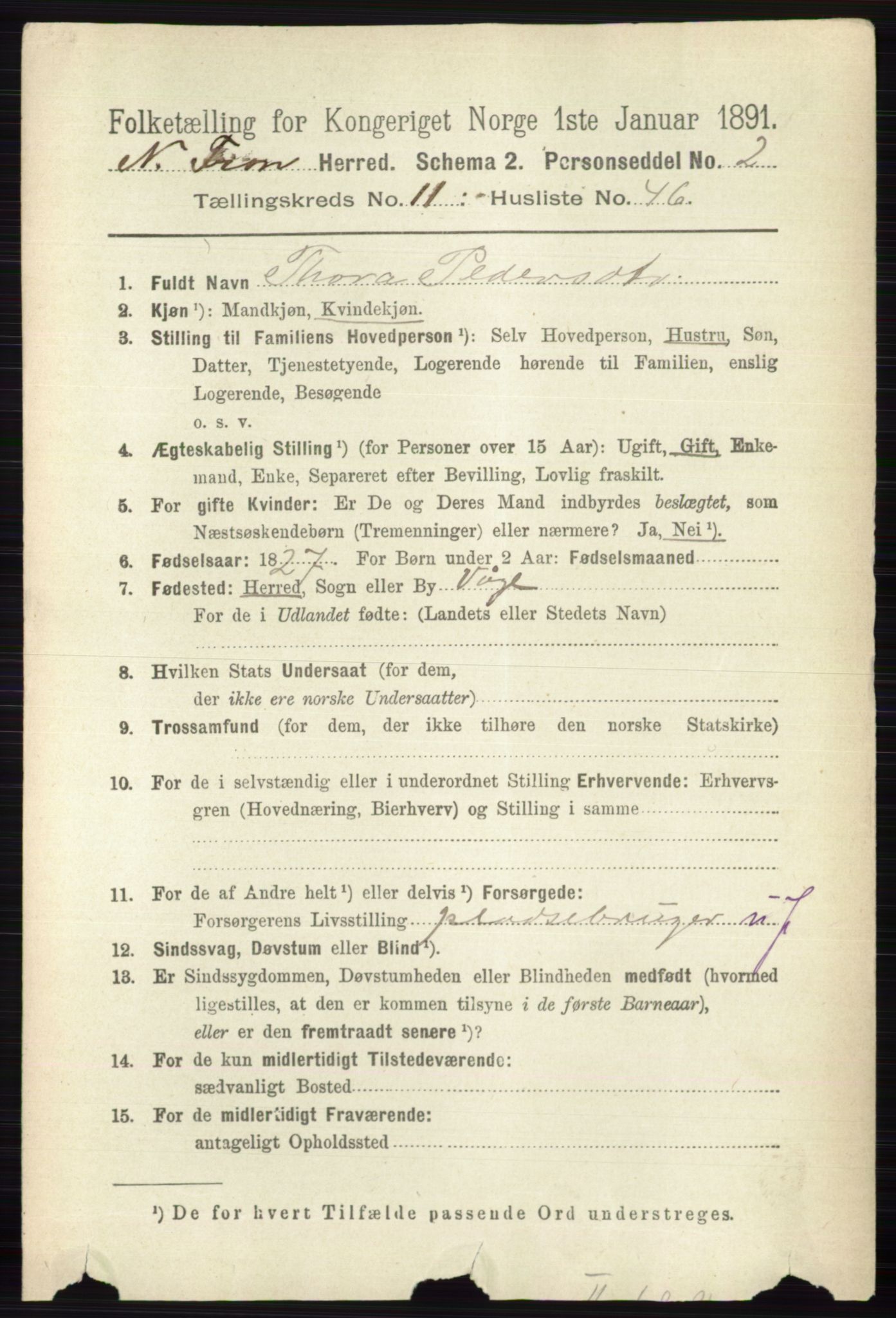 RA, 1891 census for 0518 Nord-Fron, 1891, p. 5059