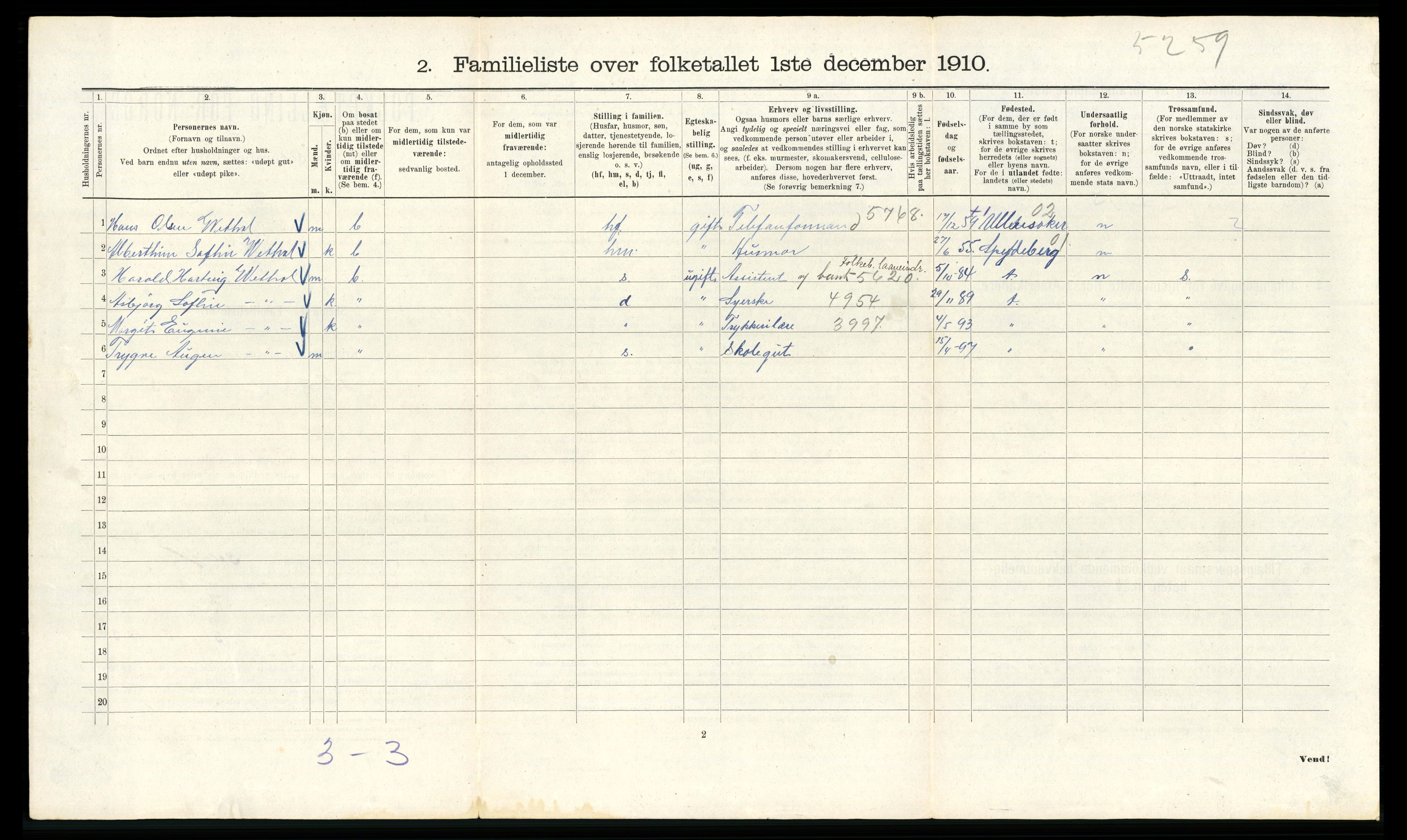 RA, 1910 census for Kristiania, 1910, p. 123718