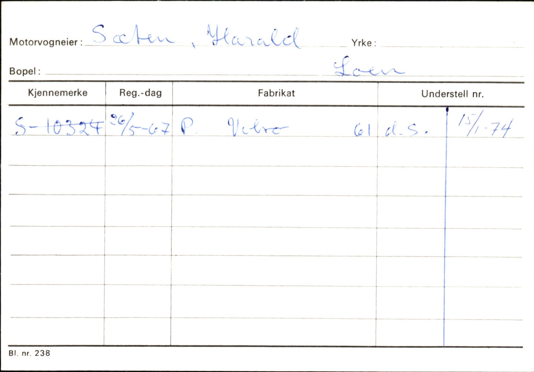 Statens vegvesen, Sogn og Fjordane vegkontor, AV/SAB-A-5301/4/F/L0131: Eigarregister Høyanger P-Å. Stryn S-Å, 1945-1975, p. 1751