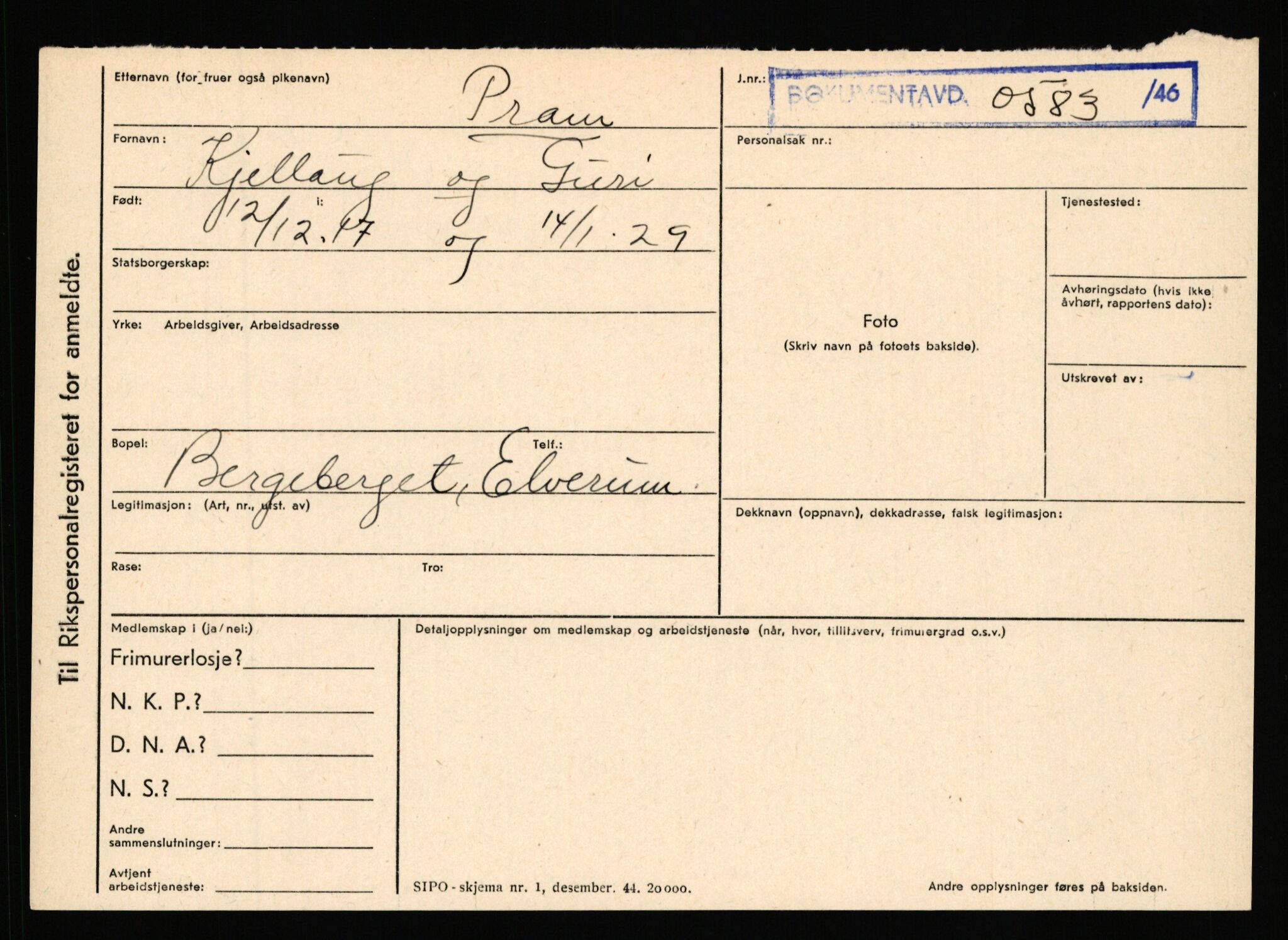 Statspolitiet - Hovedkontoret / Osloavdelingen, AV/RA-S-1329/C/Ca/L0012: Oanæs - Quistgaard	, 1943-1945, p. 4740