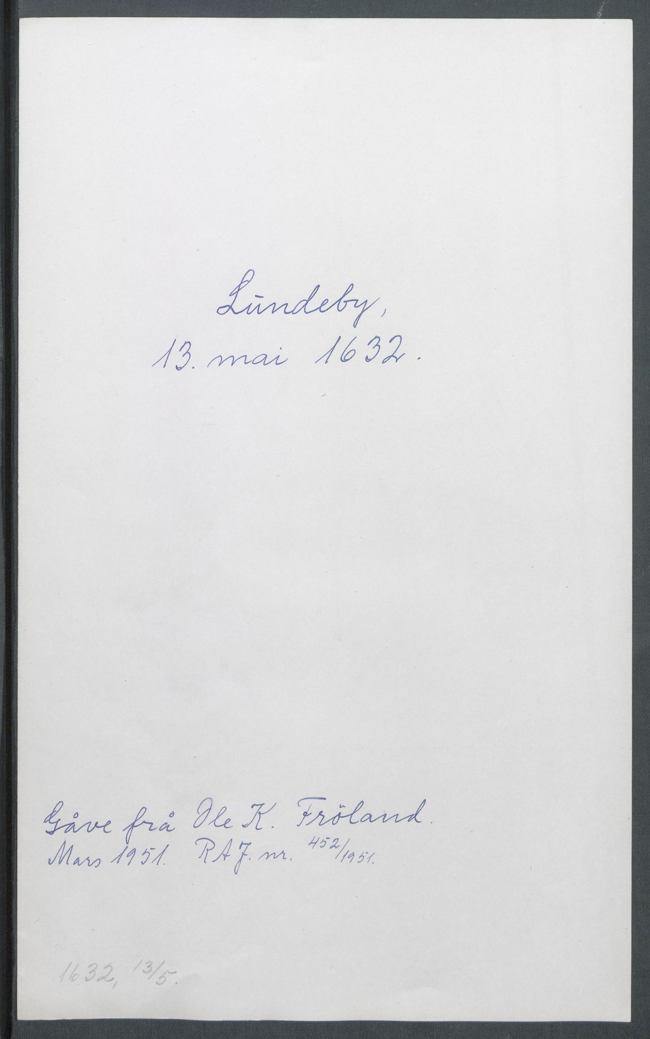 Riksarkivets diplomsamling, AV/RA-EA-5965/F02/L0142: Dokumenter, 1632, p. 44