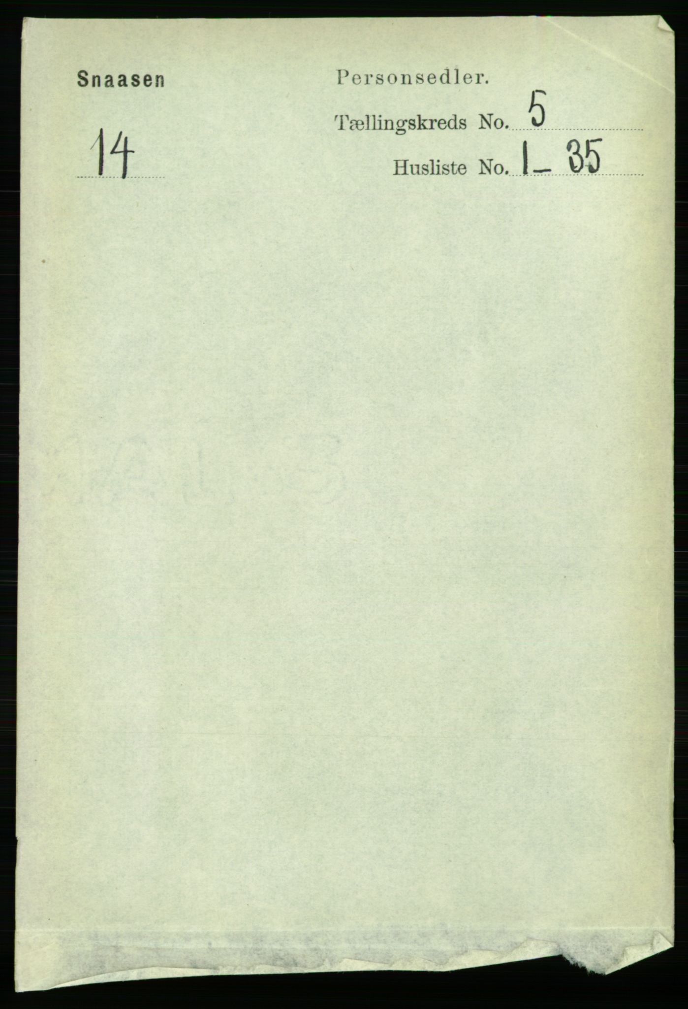 RA, 1891 census for 1736 Snåsa, 1891, p. 1478