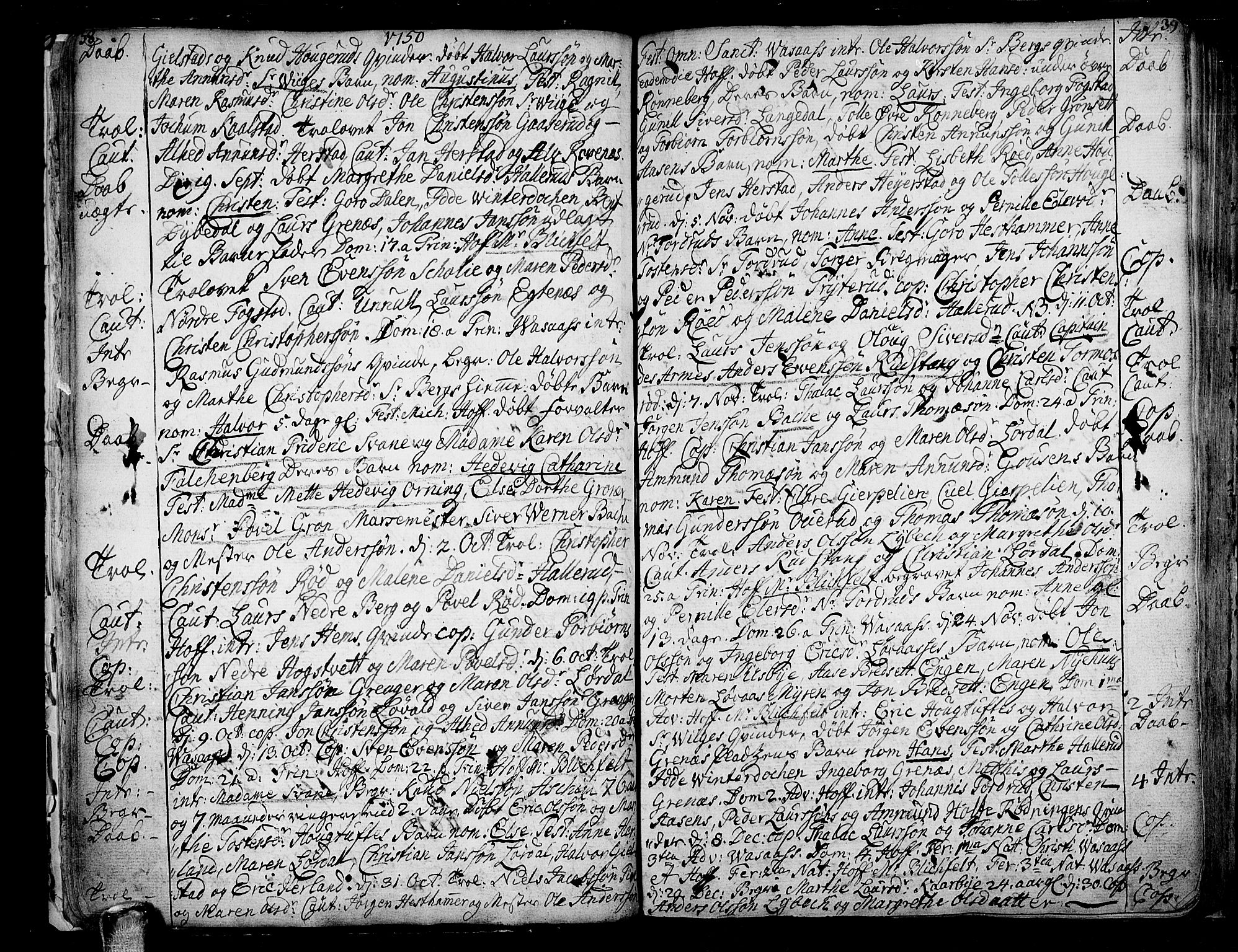 Hof kirkebøker, AV/SAKO-A-64/F/Fa/L0002: Parish register (official) no. I 2, 1746-1781, p. 38-39