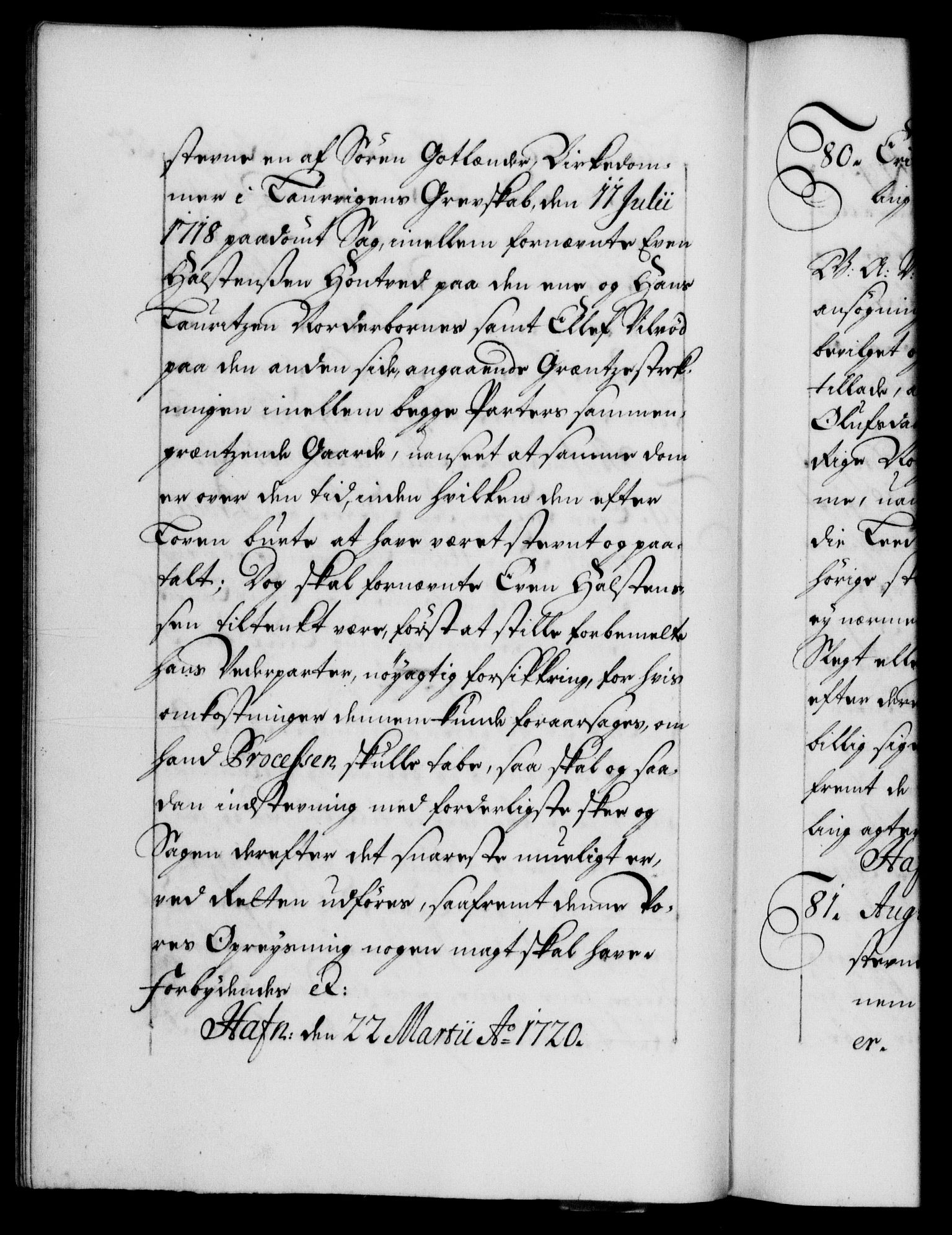 Danske Kanselli 1572-1799, AV/RA-EA-3023/F/Fc/Fca/Fcaa/L0023: Norske registre, 1720-1722, p. 55b