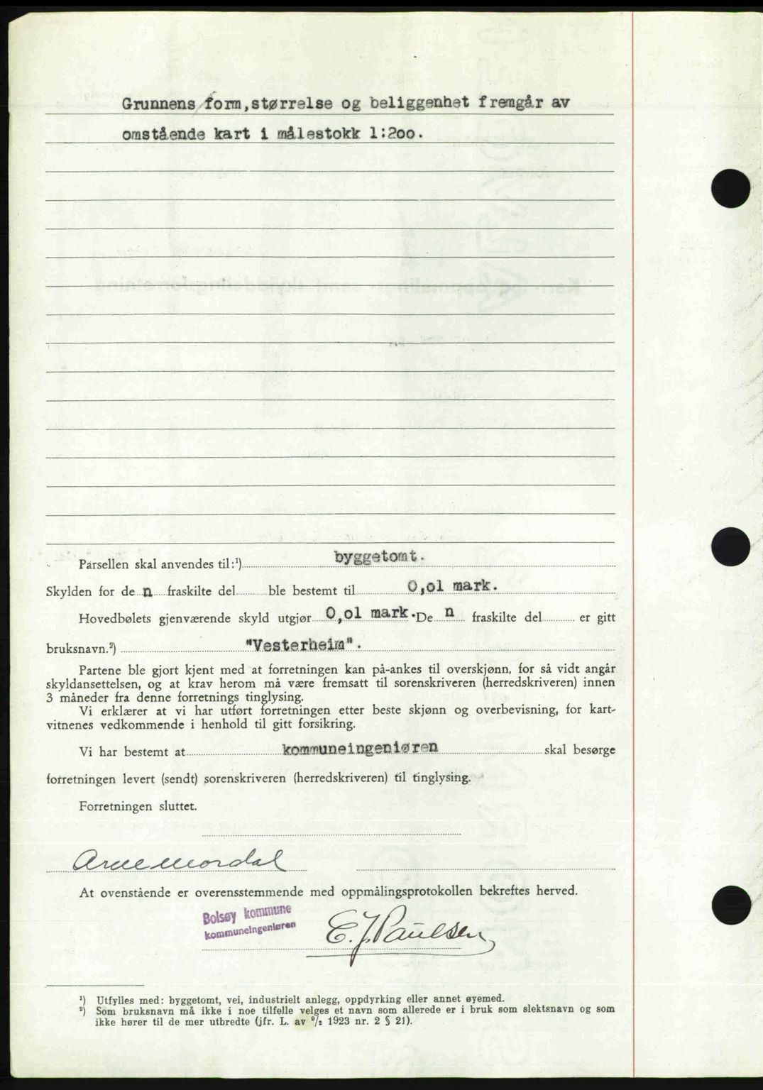 Romsdal sorenskriveri, AV/SAT-A-4149/1/2/2C: Mortgage book no. A30, 1949-1949, Diary no: : 1704/1949