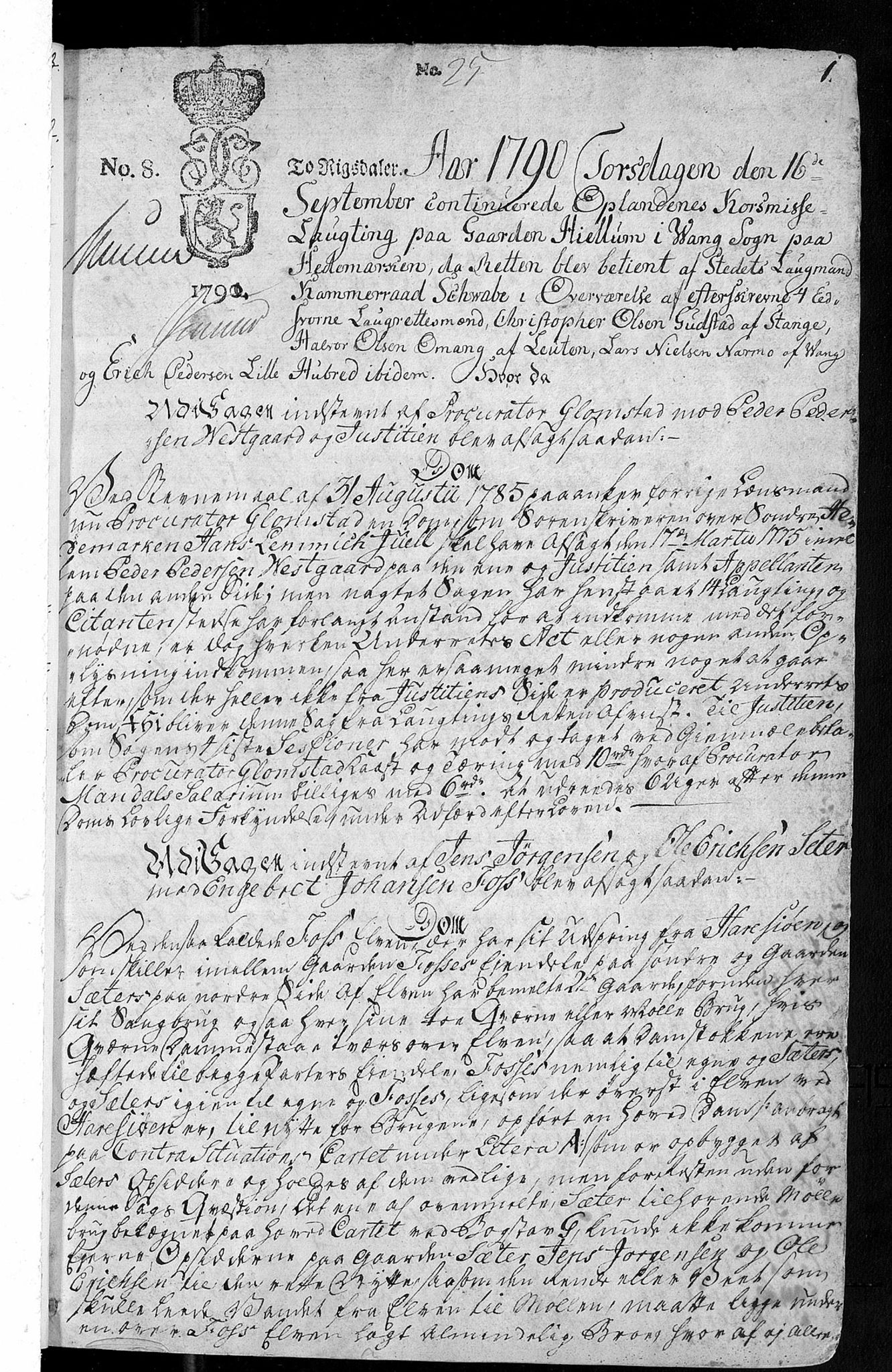 Oplandenes lagstol, SAH/LAGSTOL-001/G/Gb/L0010: Tingbok, 1790-1798