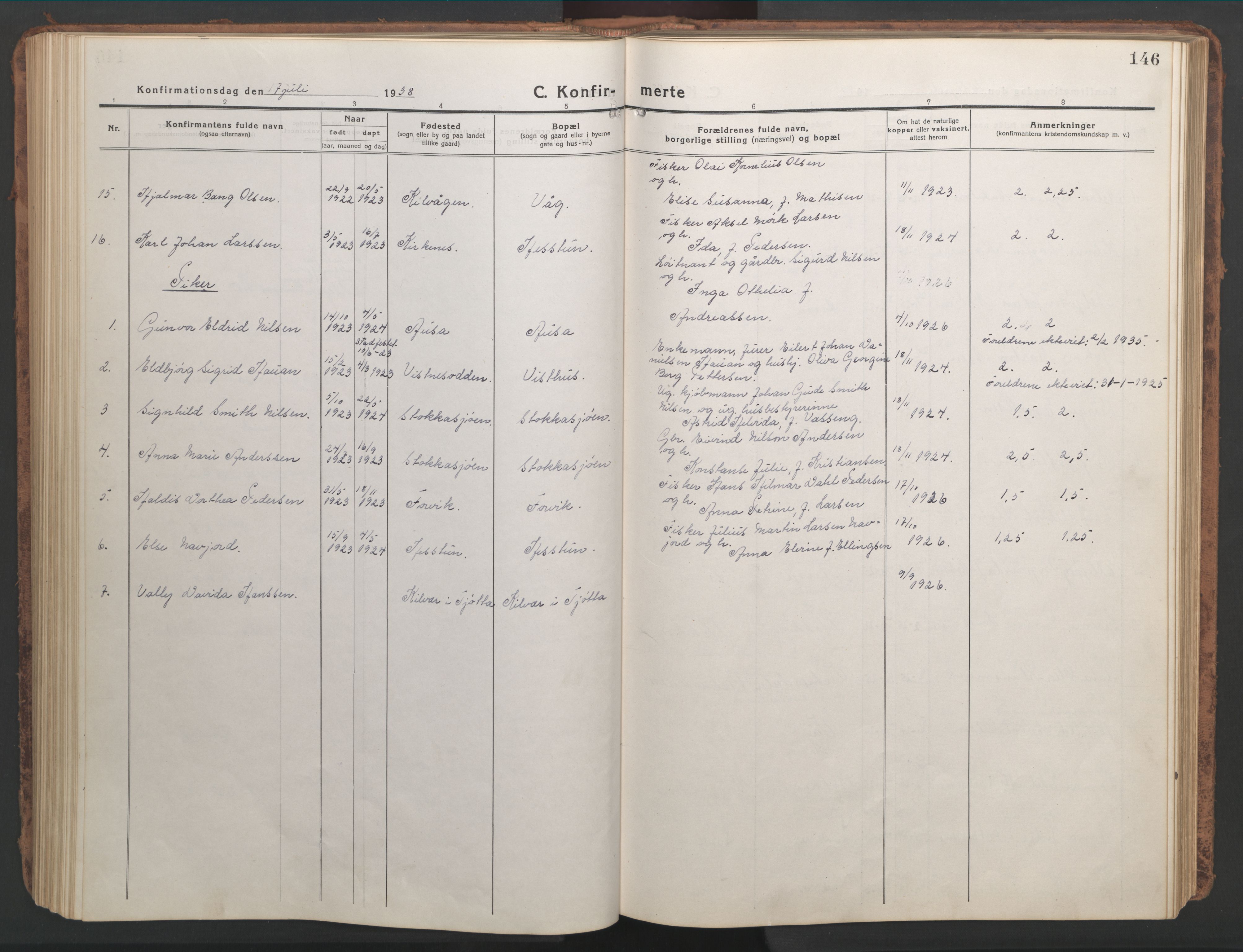 Ministerialprotokoller, klokkerbøker og fødselsregistre - Nordland, AV/SAT-A-1459/819/L0278: Parish register (copy) no. 819C04, 1917-1967, p. 146