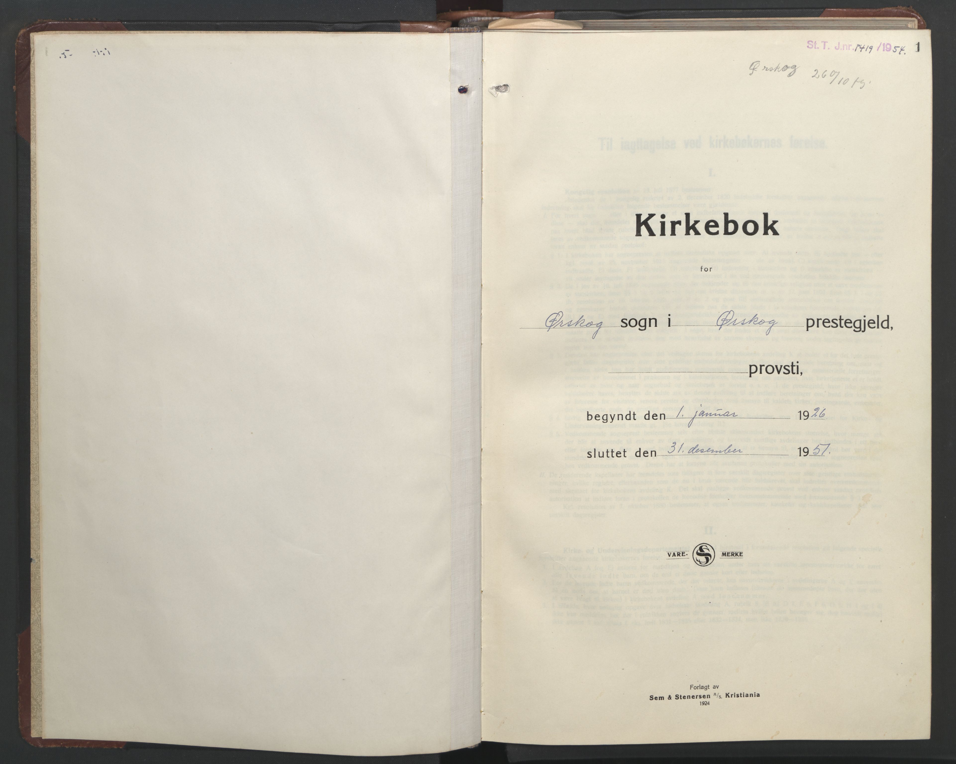 Ministerialprotokoller, klokkerbøker og fødselsregistre - Møre og Romsdal, AV/SAT-A-1454/522/L0329: Parish register (copy) no. 522C08, 1926-1951, p. 1